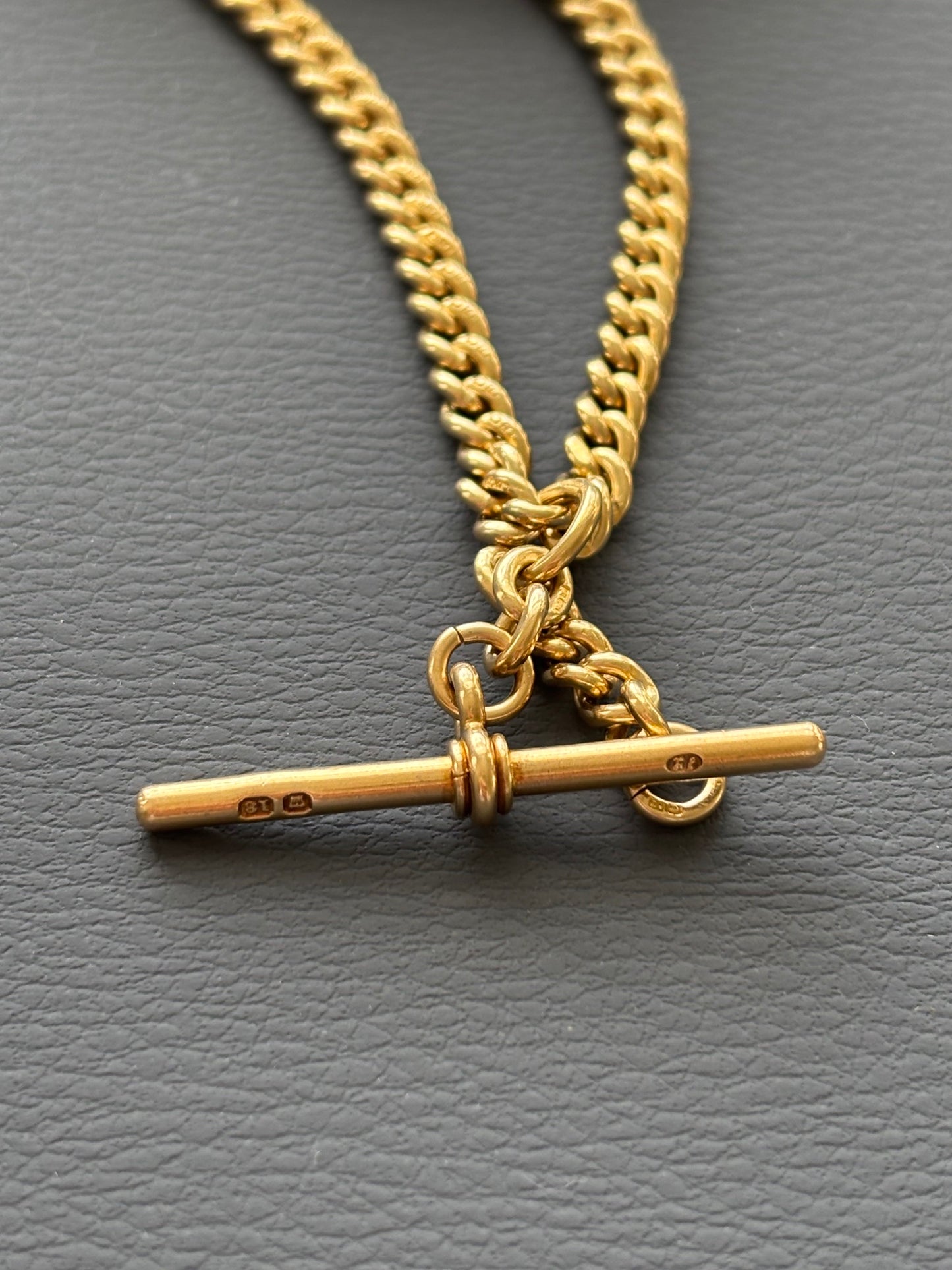 18k Gold Watch/ Albert Chain T-bar Necklace
