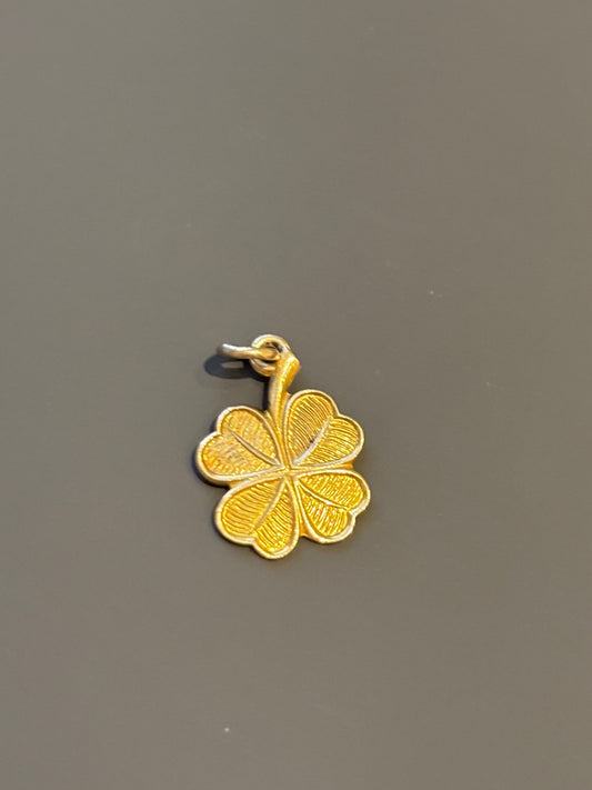 9k Gold Lucky 4 Leaf Clover Charm Pendant