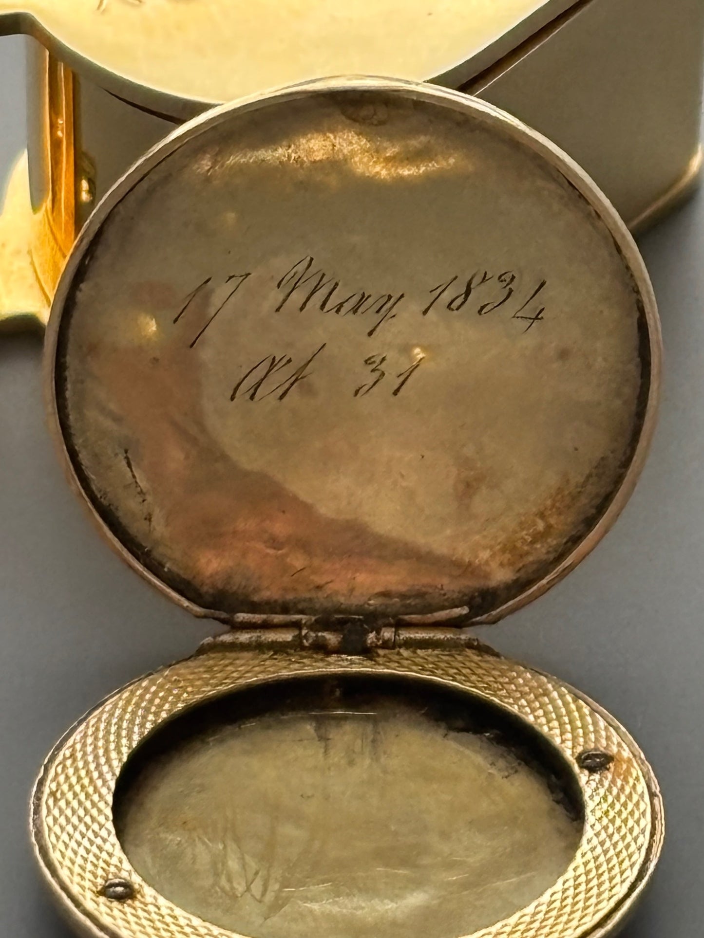 Antique 14k Gold Locket Pendant 1834