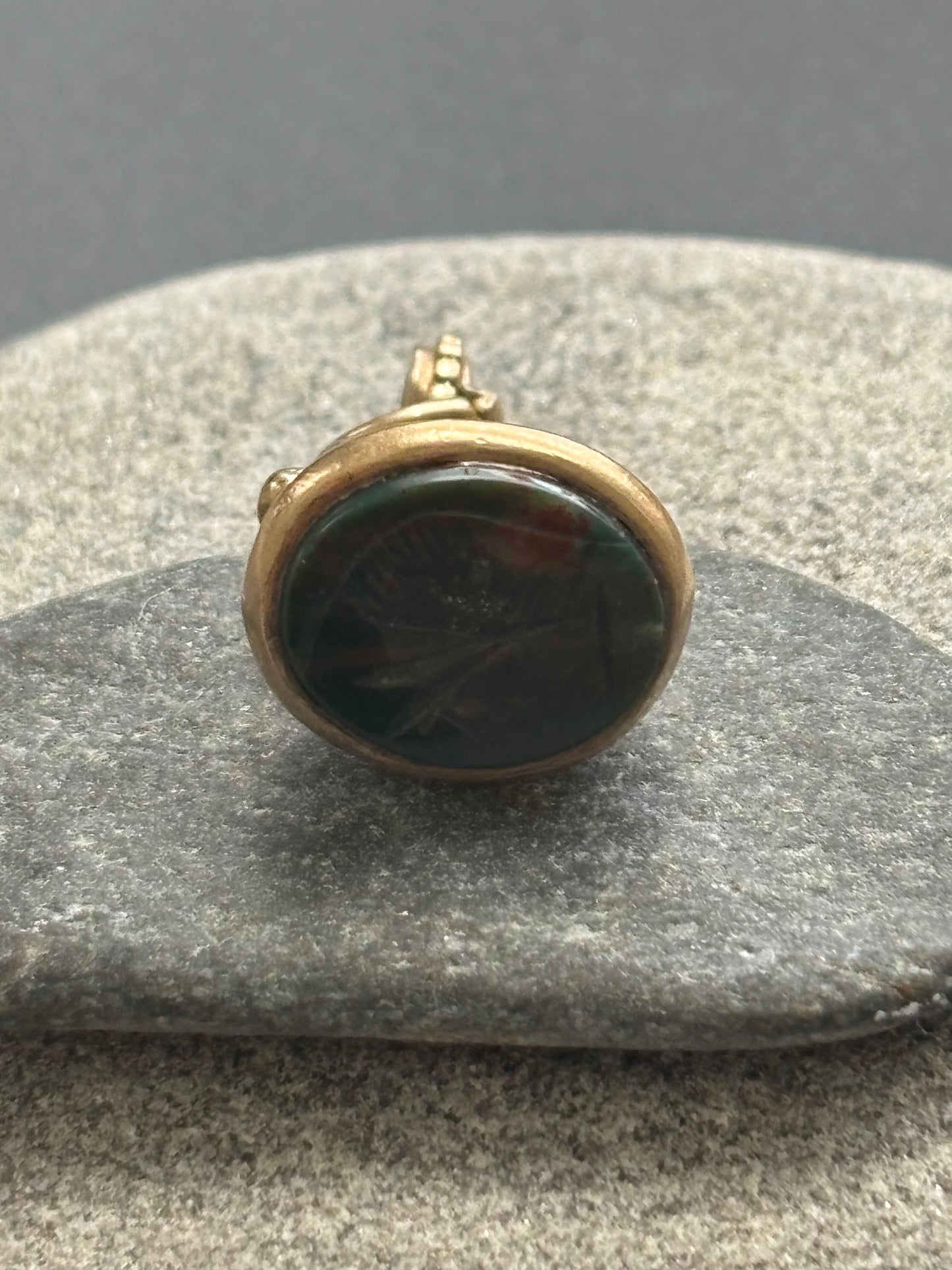 Vintage 9k Gold Fob w/ Bloodstone Intaglio