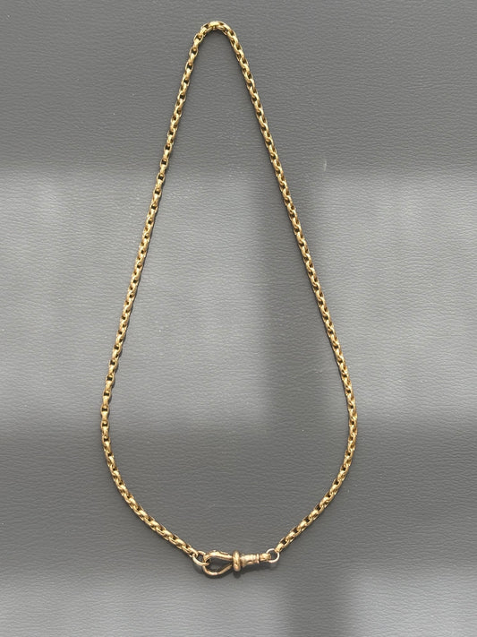 Antique 9k Gold Guard Chain Necklace w/ Dog Clip