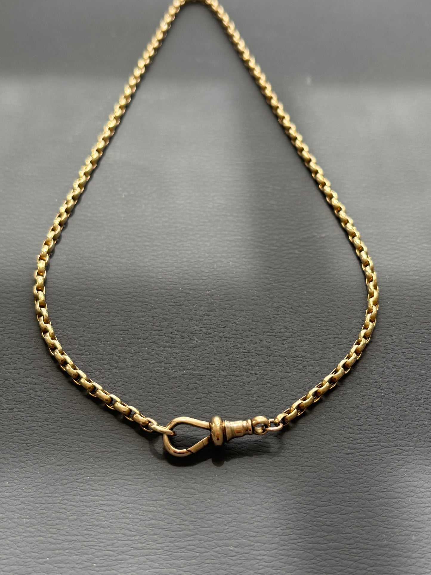 Antique 9k Gold Guard Chain Necklace w/ Dog Clip