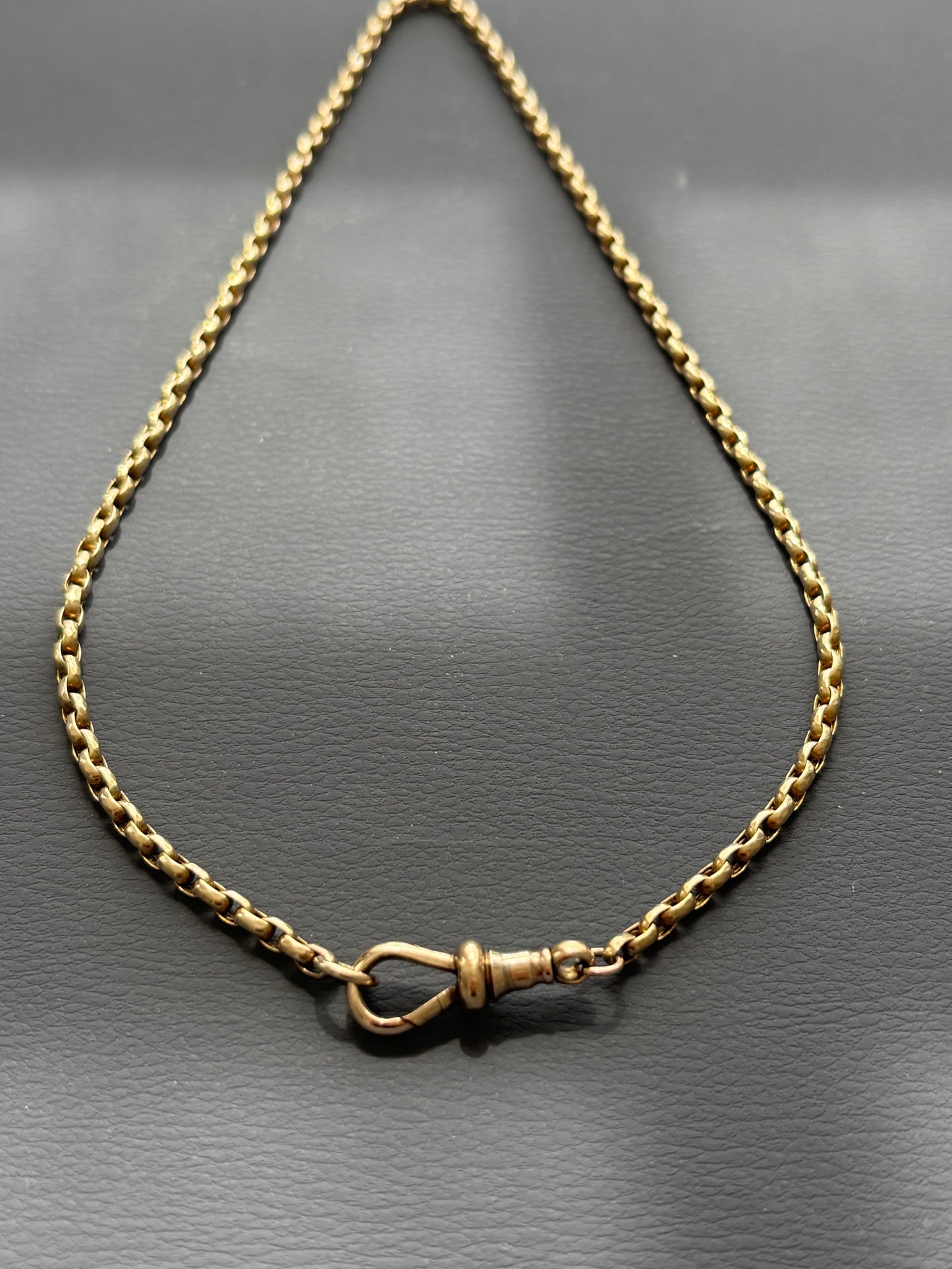 Antique 9k Gold Guard Chain Necklace w/ Dog Clip