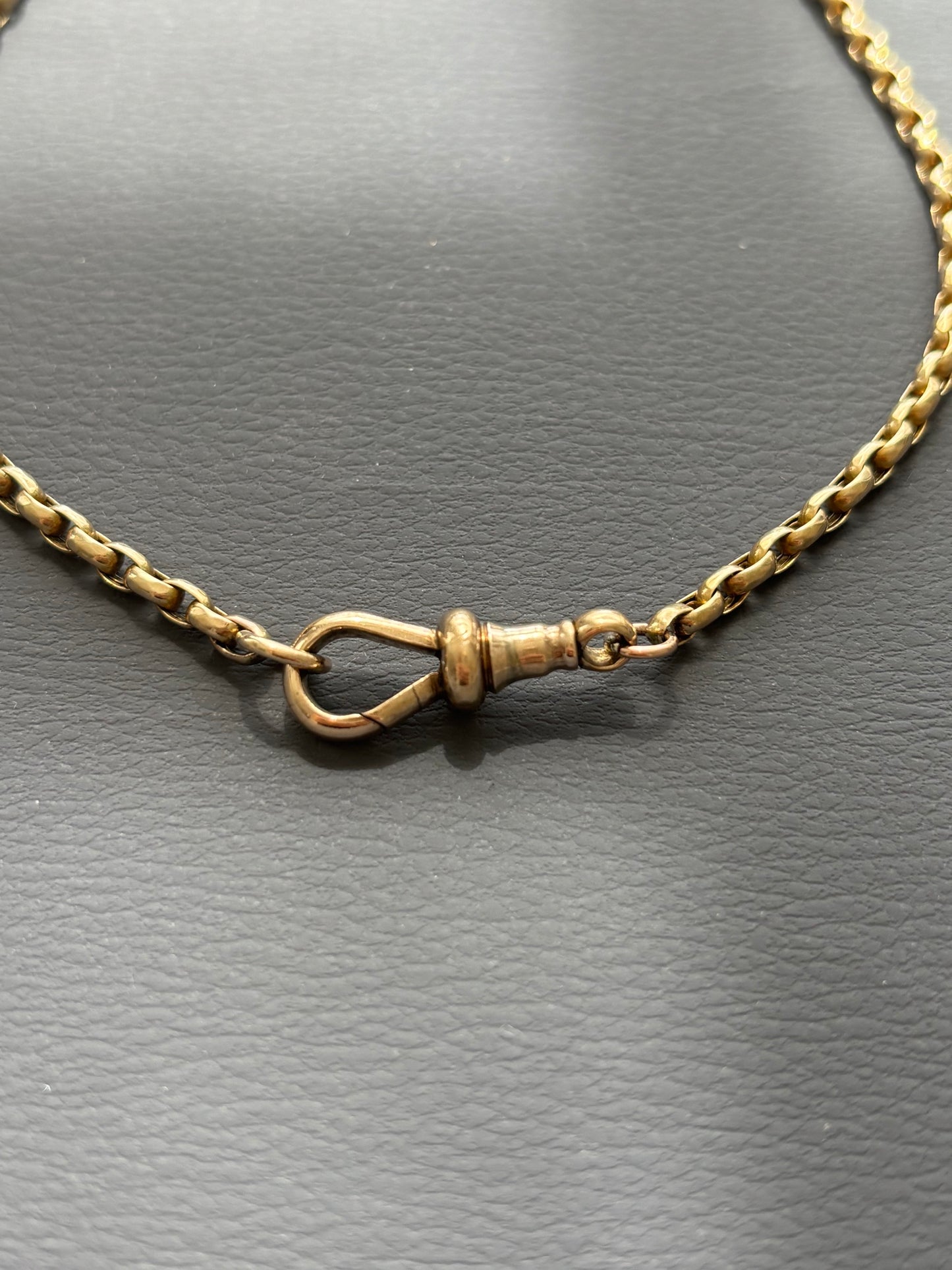 Antique 9k Gold Guard Chain Necklace w/ Dog Clip