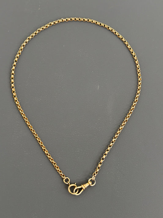 Antique 9k Gold Guard Chain / Belcher w/ Dog Clip