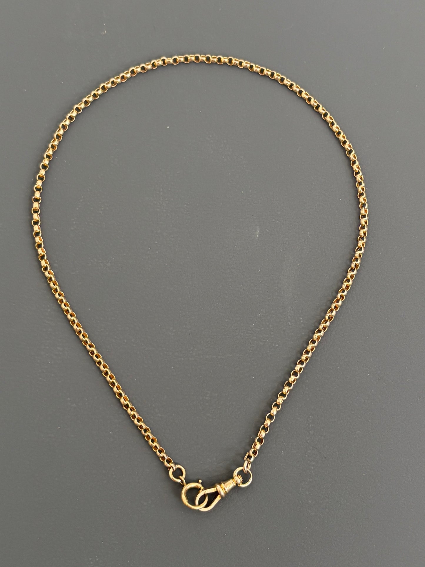 Antique 9k Gold Guard Chain / Belcher w/ Dog Clip