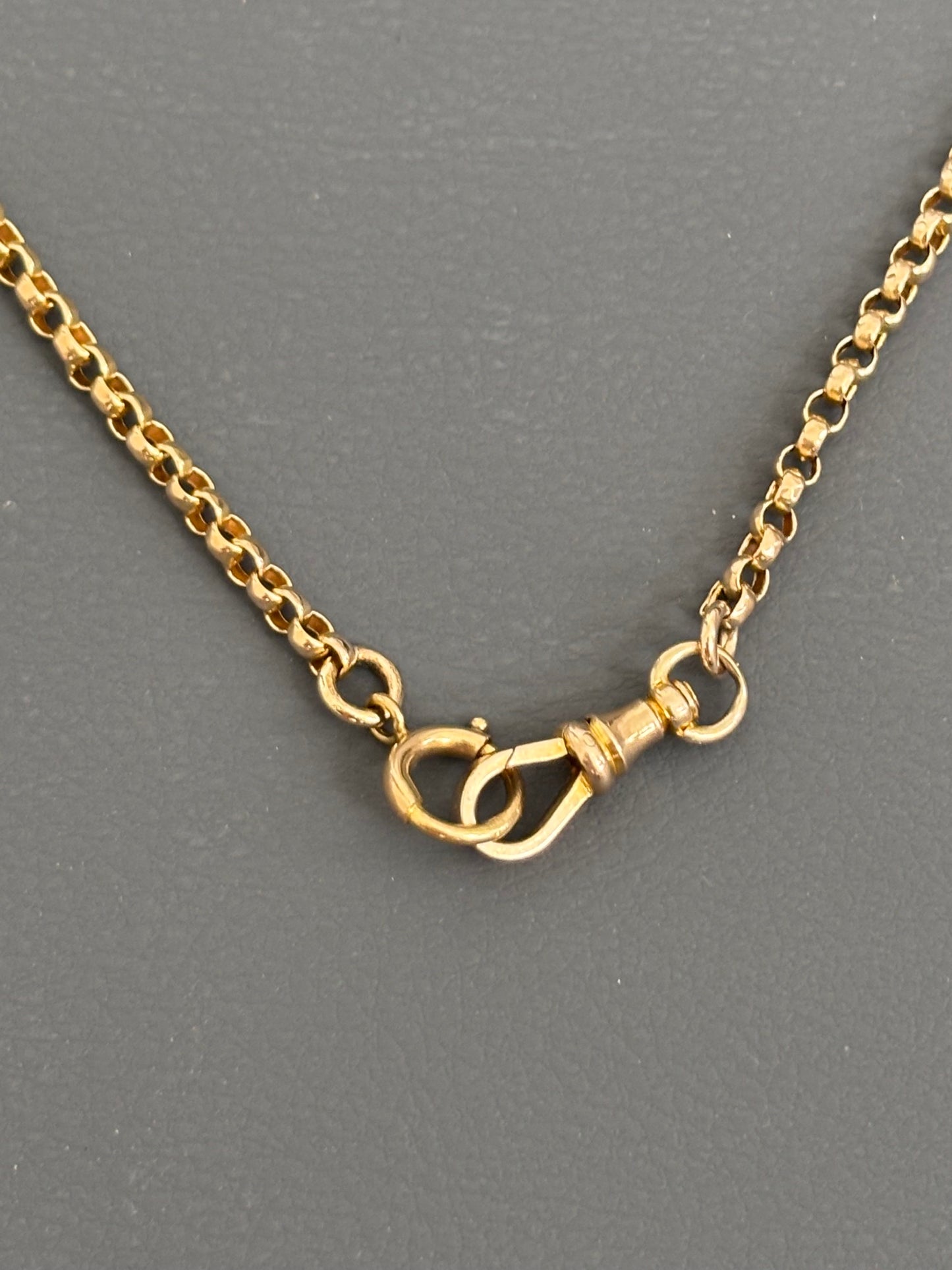 Antique 9k Gold Guard Chain / Belcher w/ Dog Clip