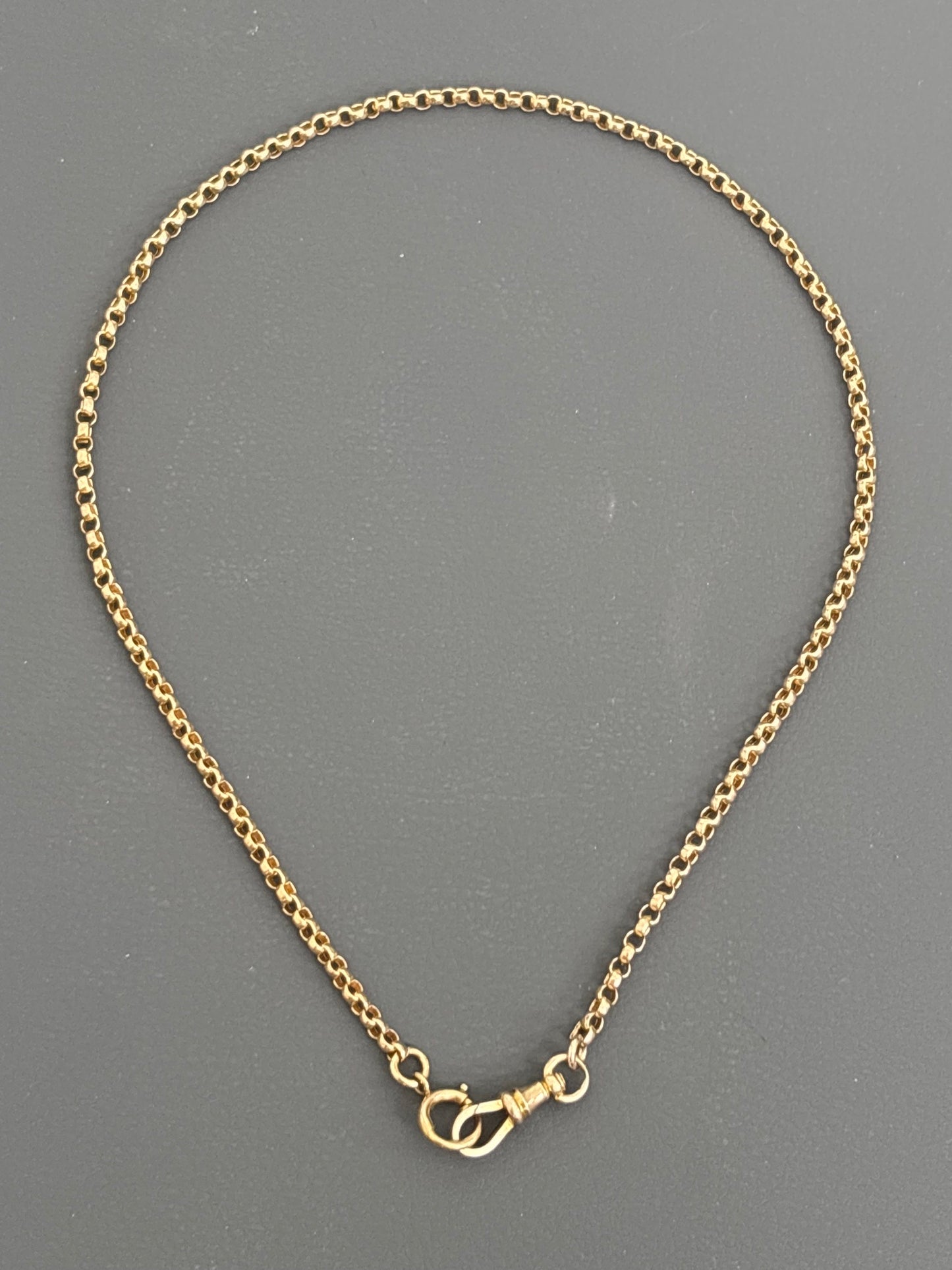 Antique 9k Gold Guard Chain / Belcher w/ Dog Clip
