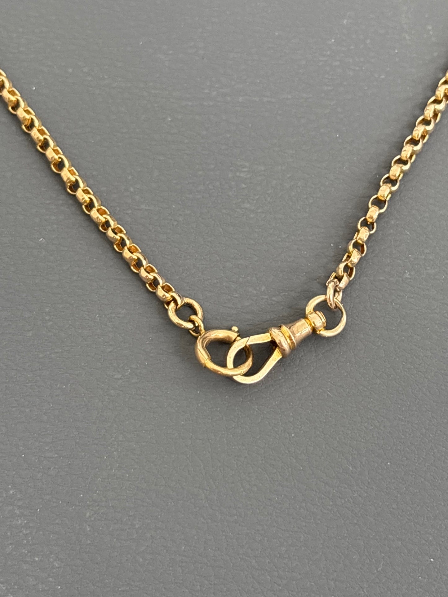 Antique 9k Gold Guard Chain / Belcher w/ Dog Clip