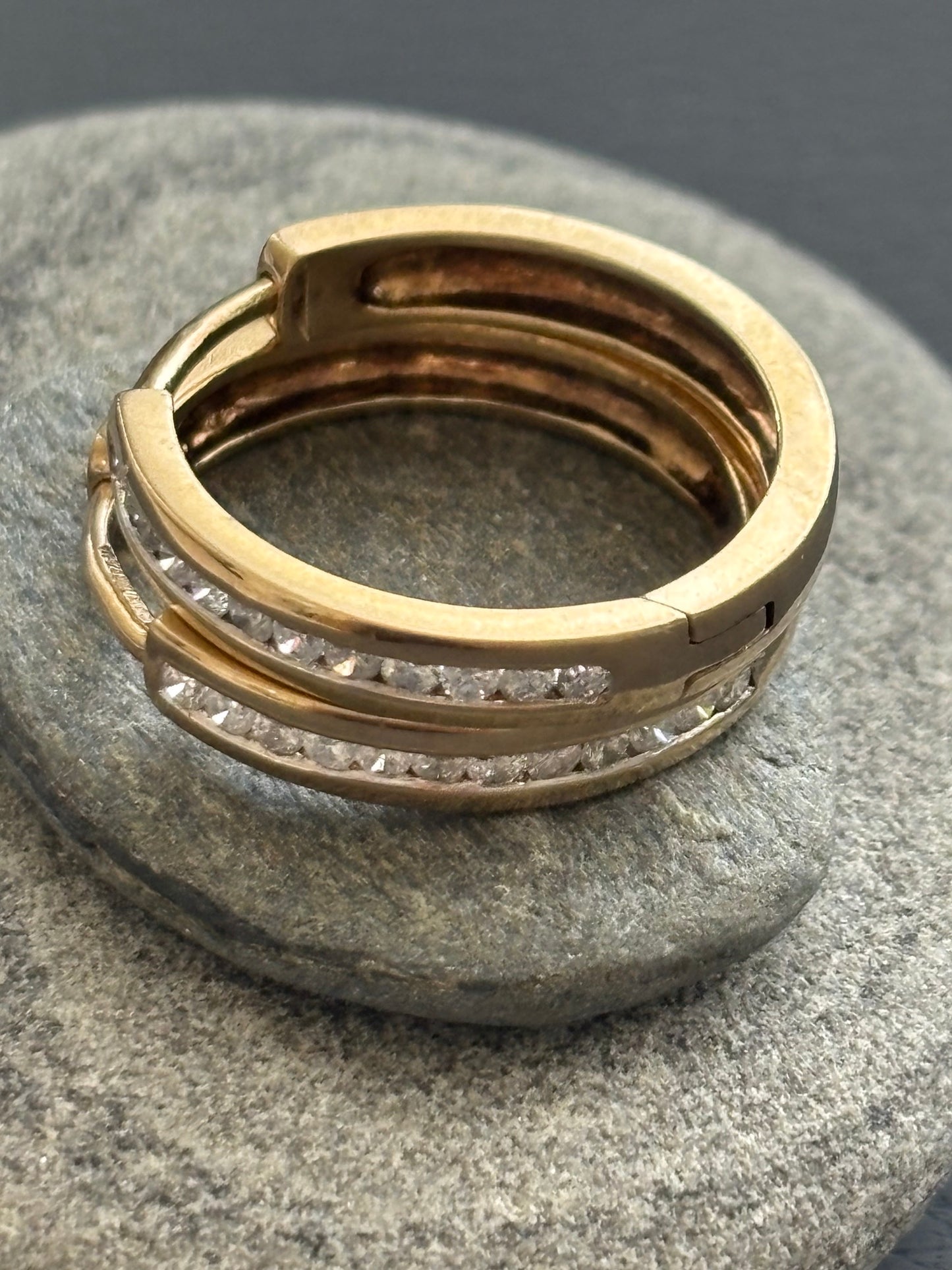 Vintage 9k Gold + Diamond Earrings