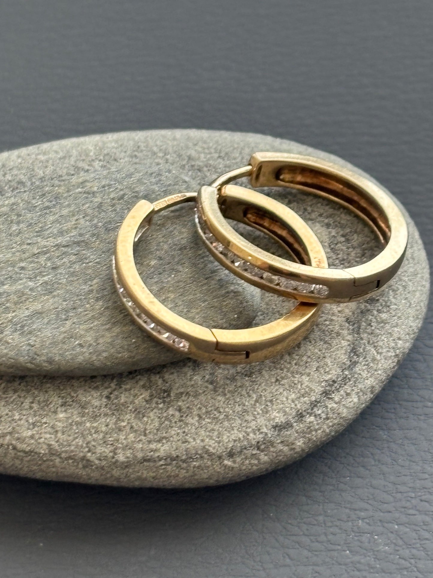 Vintage 9k Gold + Diamond Earrings