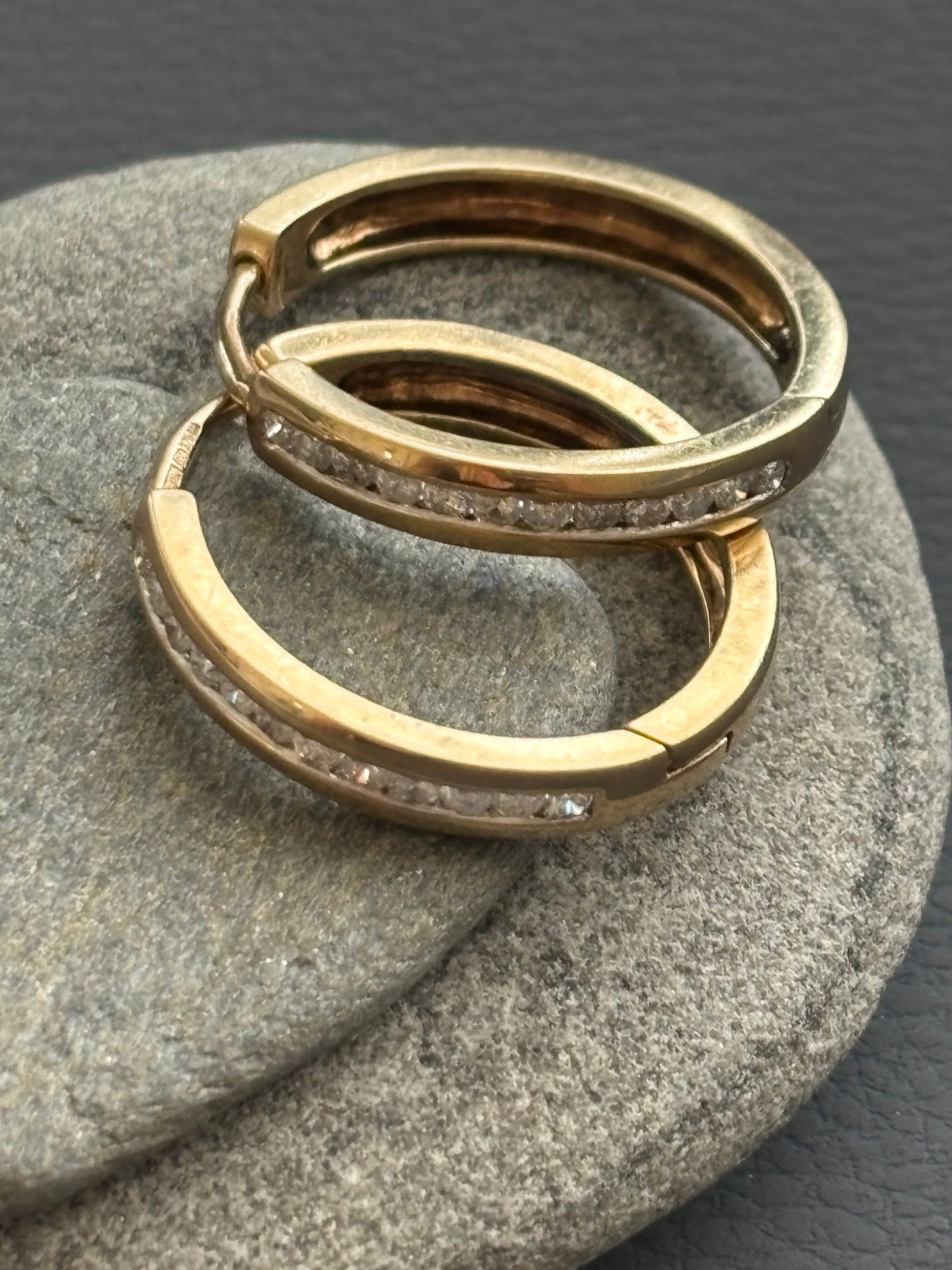 Vintage 9k Gold + Diamond Earrings