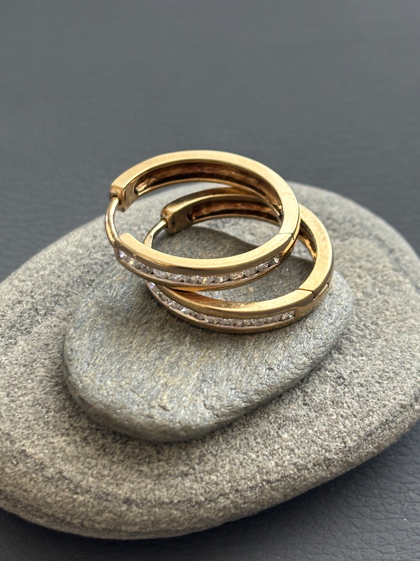 Vintage 9k Gold + Diamond Earrings