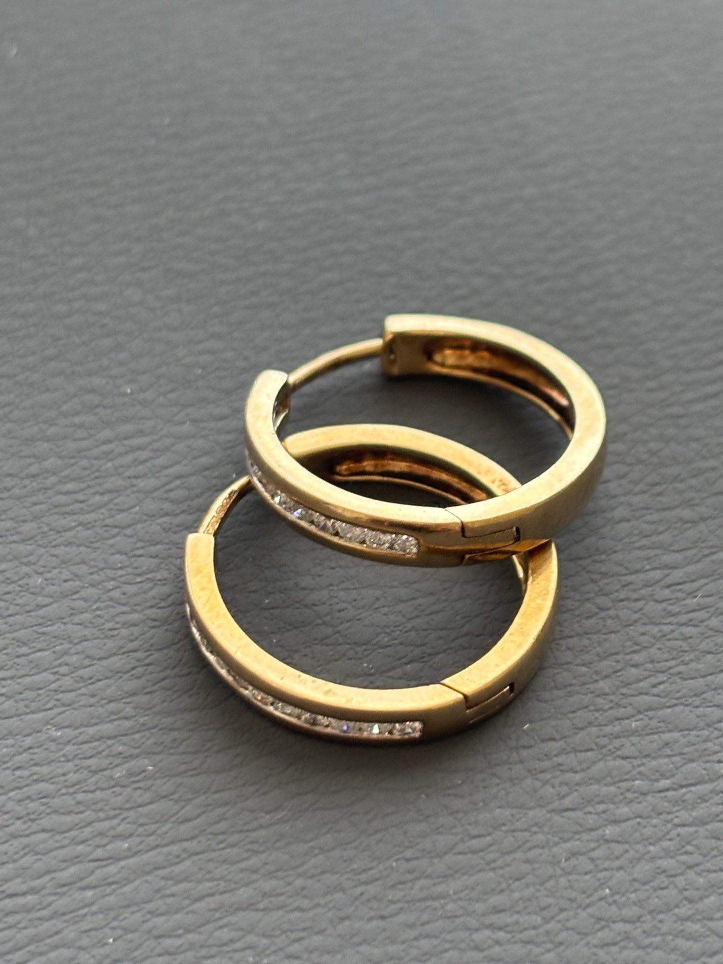Vintage 9k Gold + Diamond Earrings
