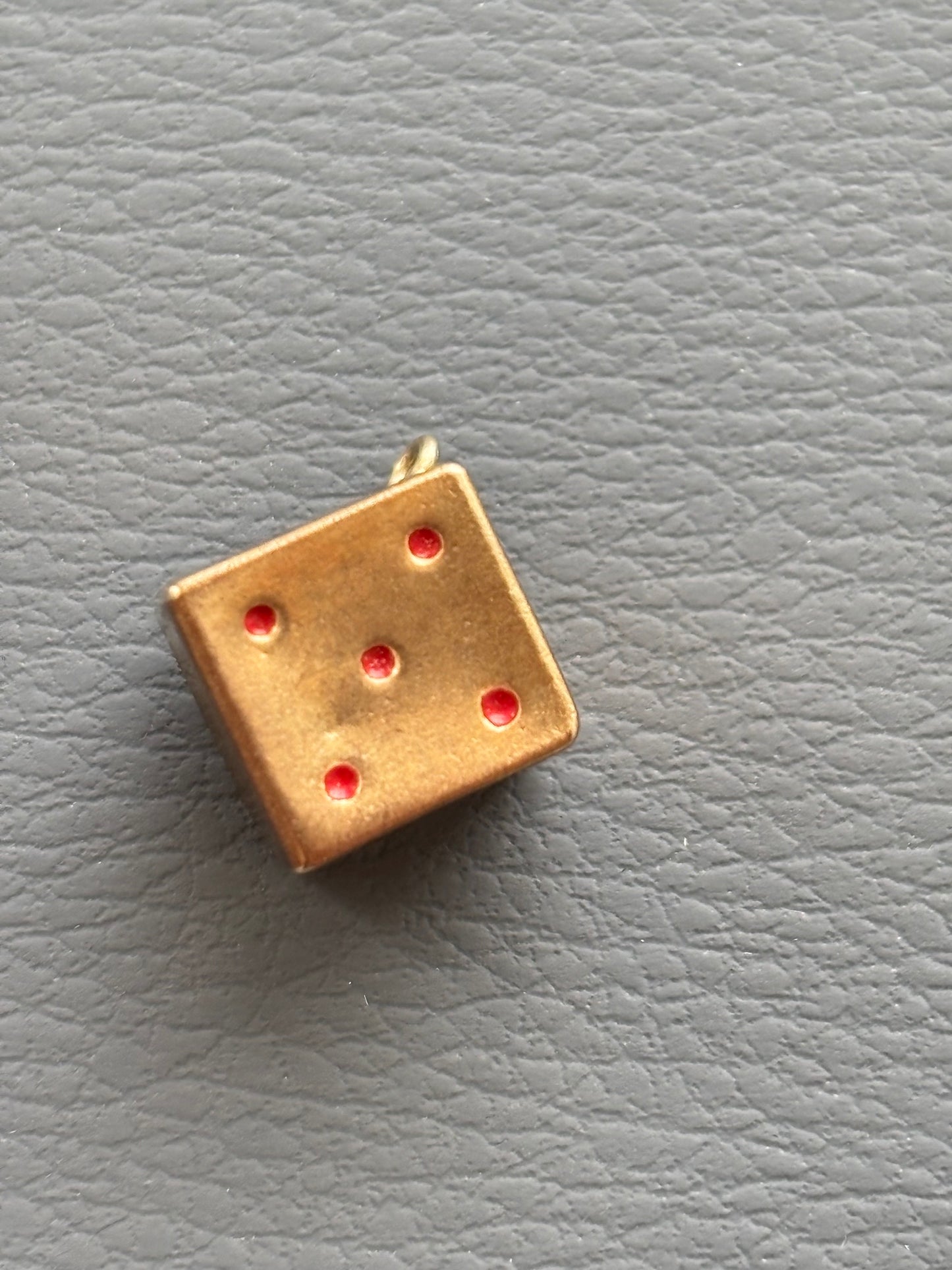 9k Gold Dice Charm Pendant