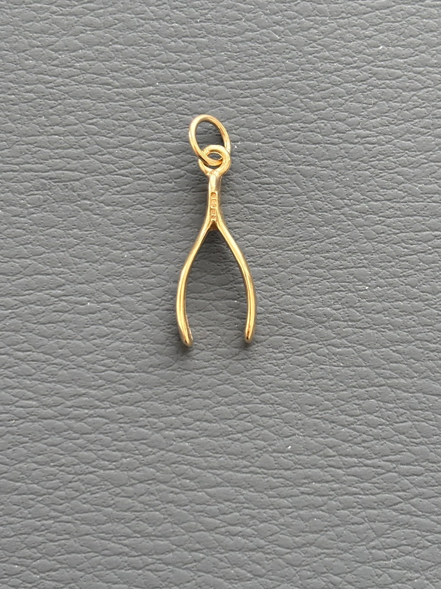 9k Gold Lucky Wishbone Charm