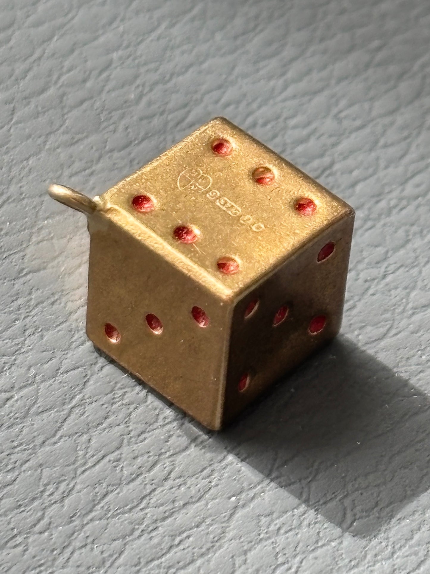 9k Gold Dice Charm Pendant