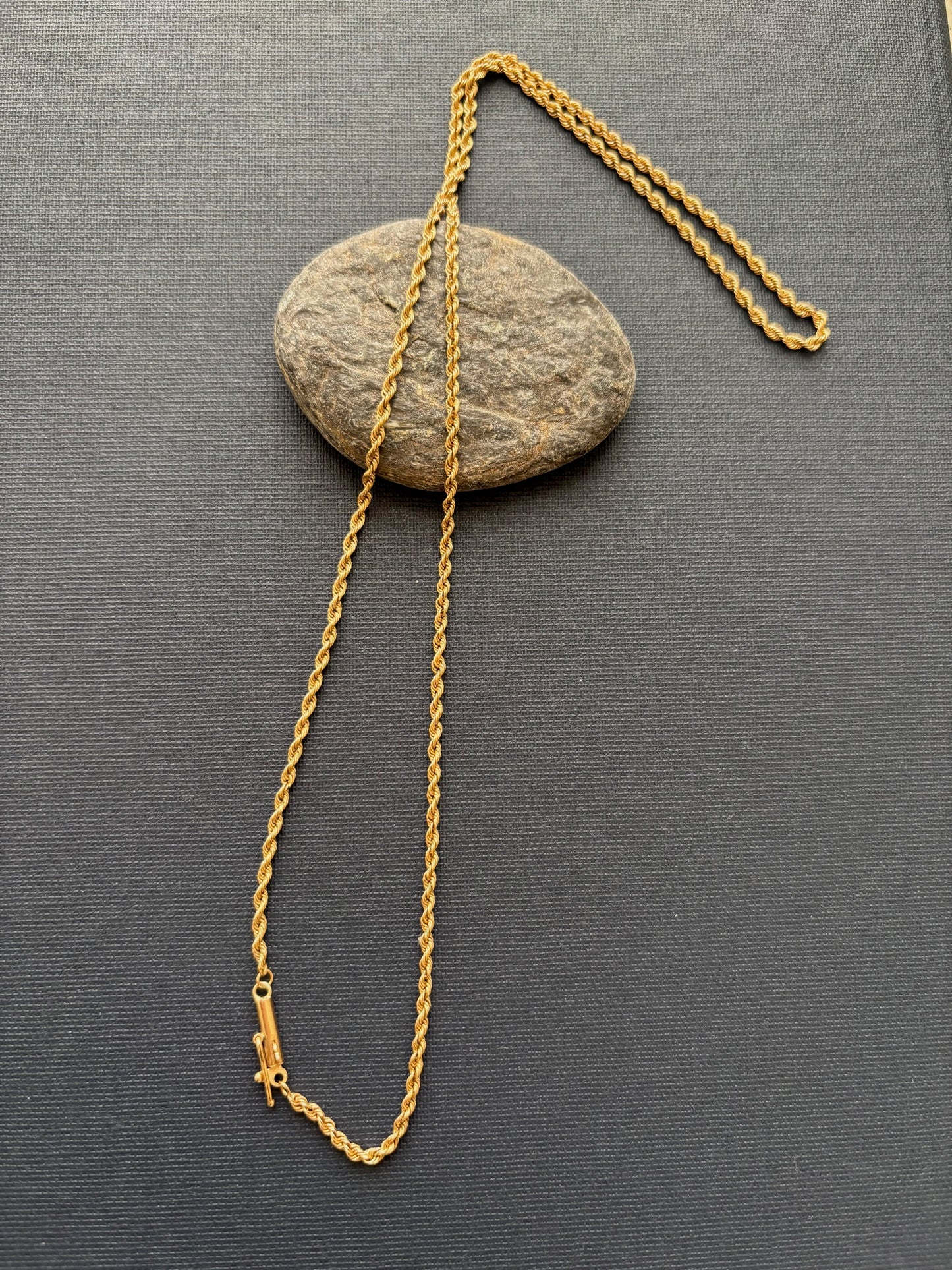 Vintage 14k Gold Rope Chain w/ Barrel Clasp