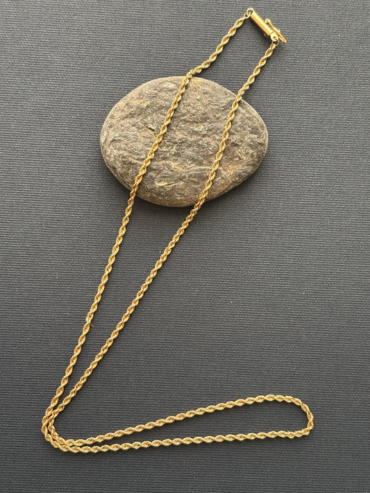 Vintage 14k Gold Rope Chain w/ Barrel Clasp