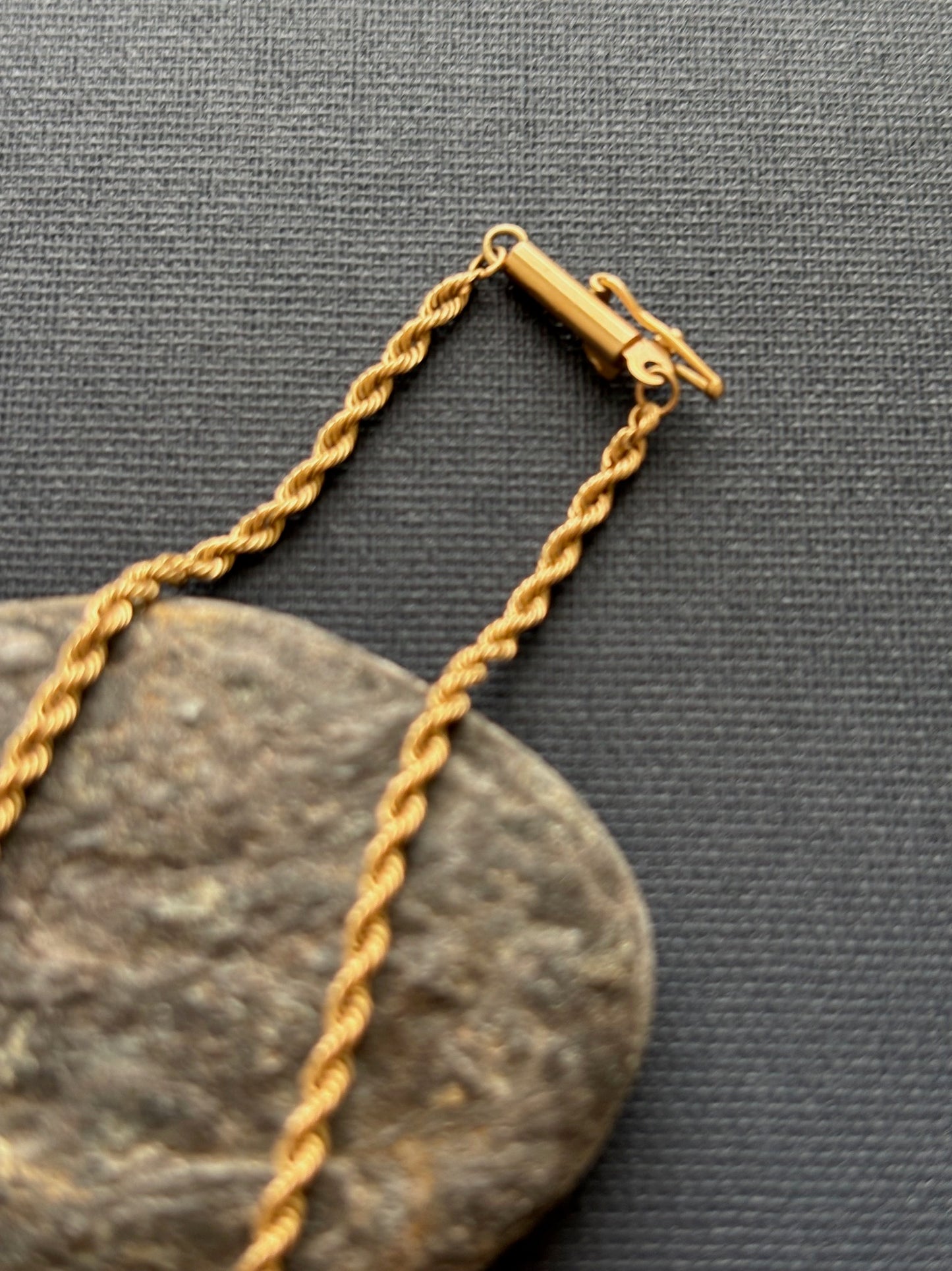 Vintage 14k Gold Rope Chain w/ Barrel Clasp