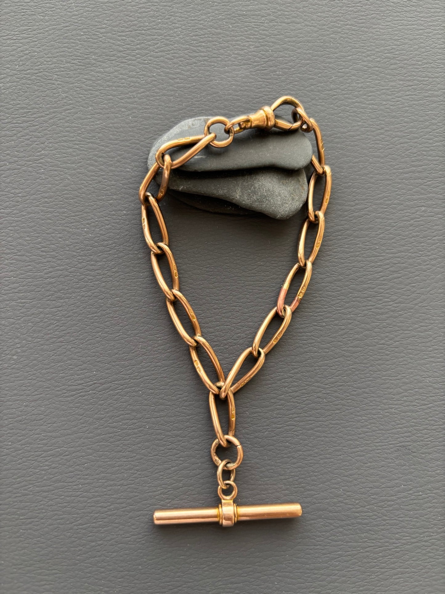 Antique 12k Gold T-Bar Chain Bracelet