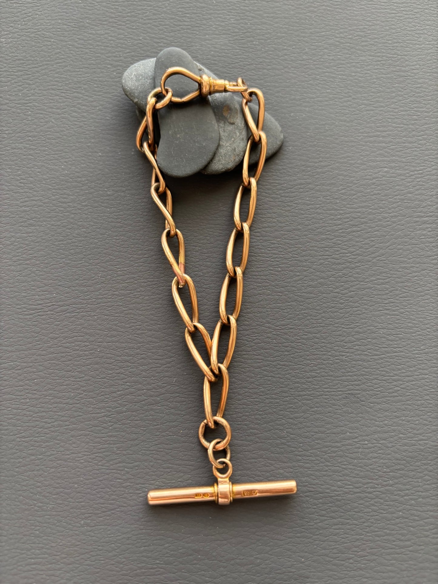 Antique 12k Gold T-Bar Chain Bracelet