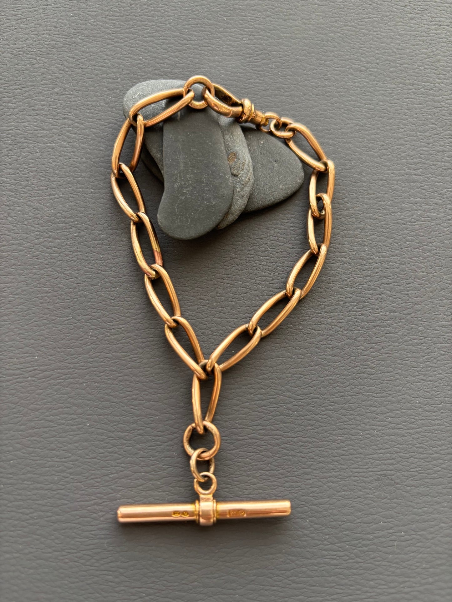 Antique 12k Gold T-Bar Chain Bracelet