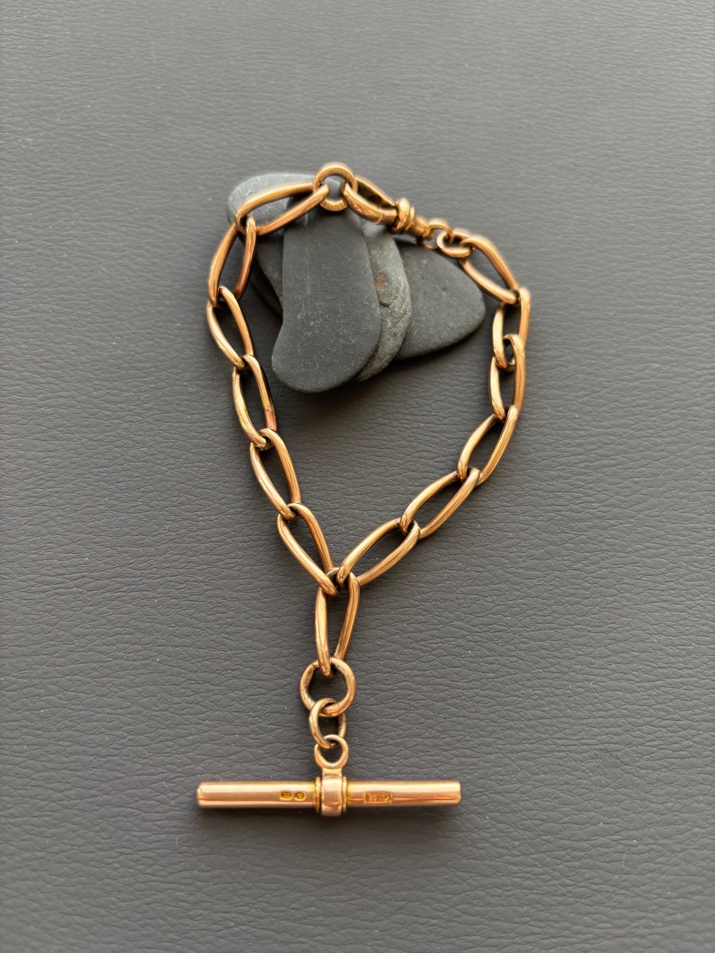 Antique 12k Gold T-Bar Chain Bracelet