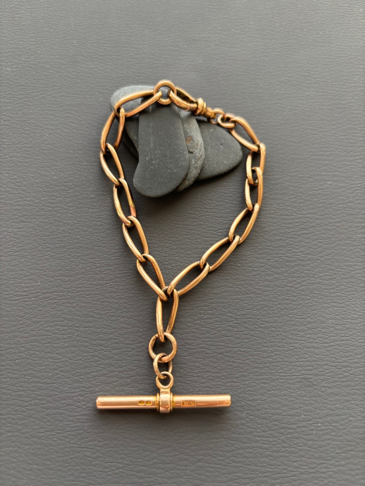 Antique 12k Gold T-Bar Chain Bracelet
