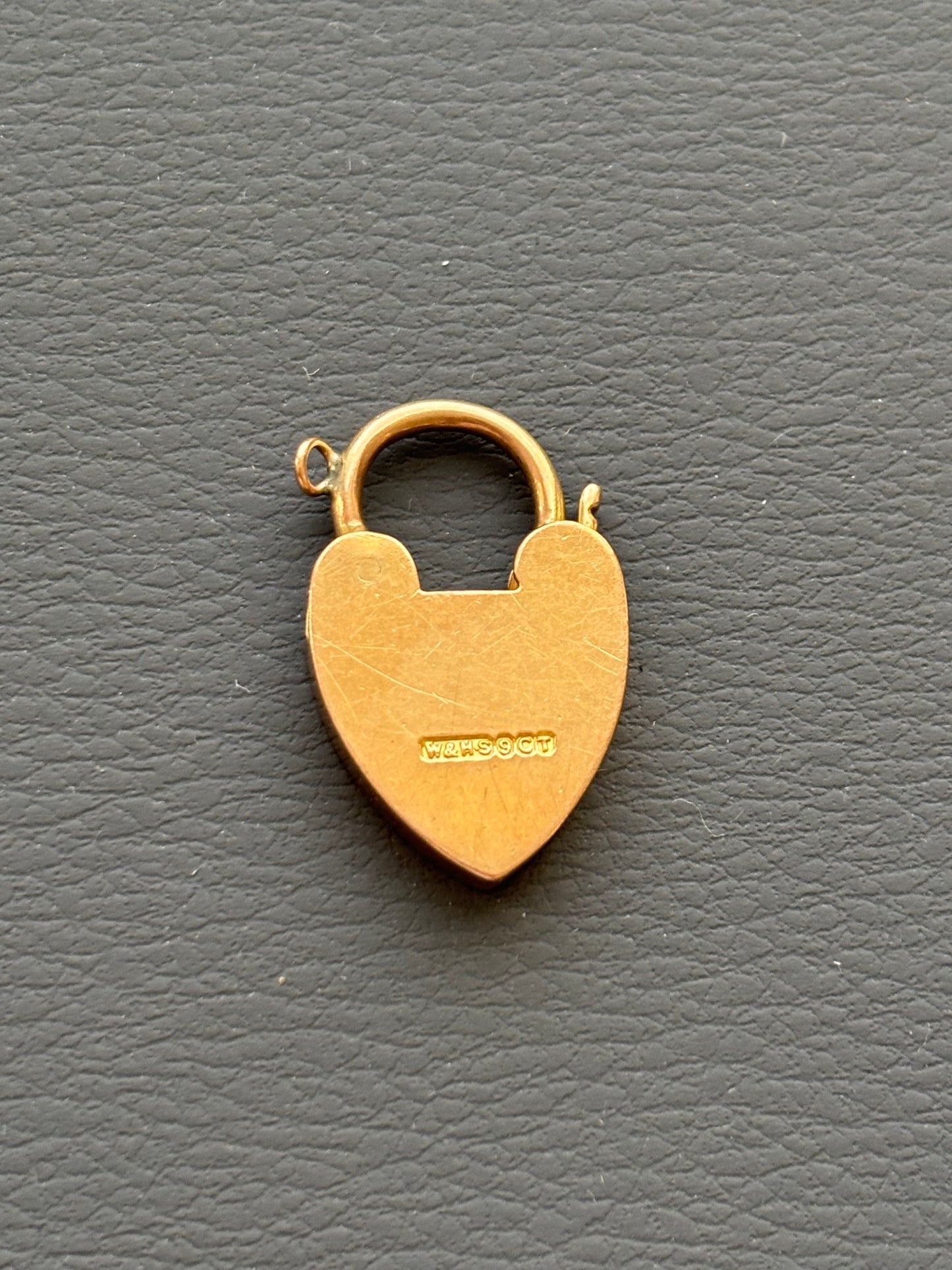 Vintage 9k Gold Heart Padlock Charm