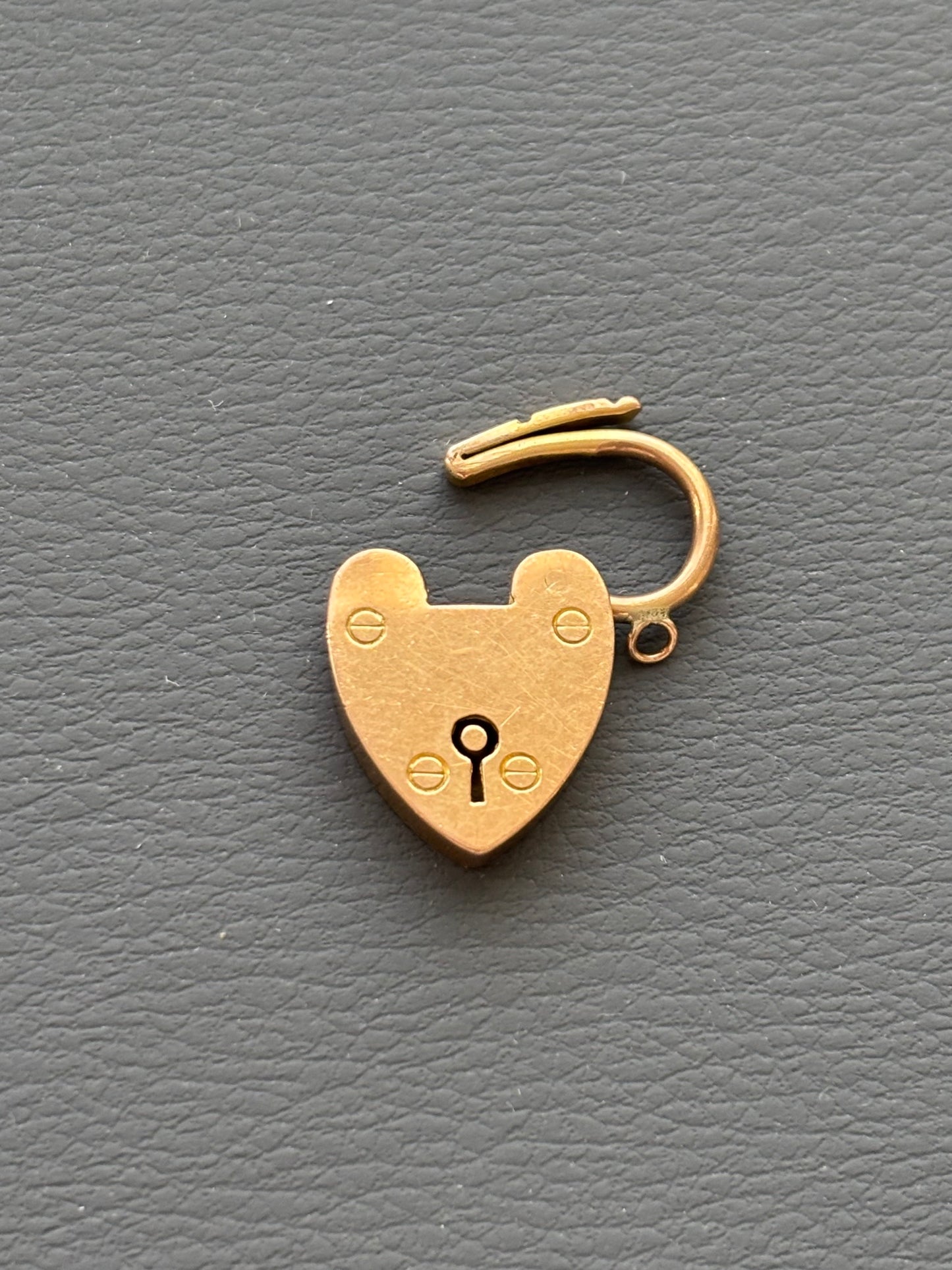 Vintage 9k Gold Heart Padlock Charm