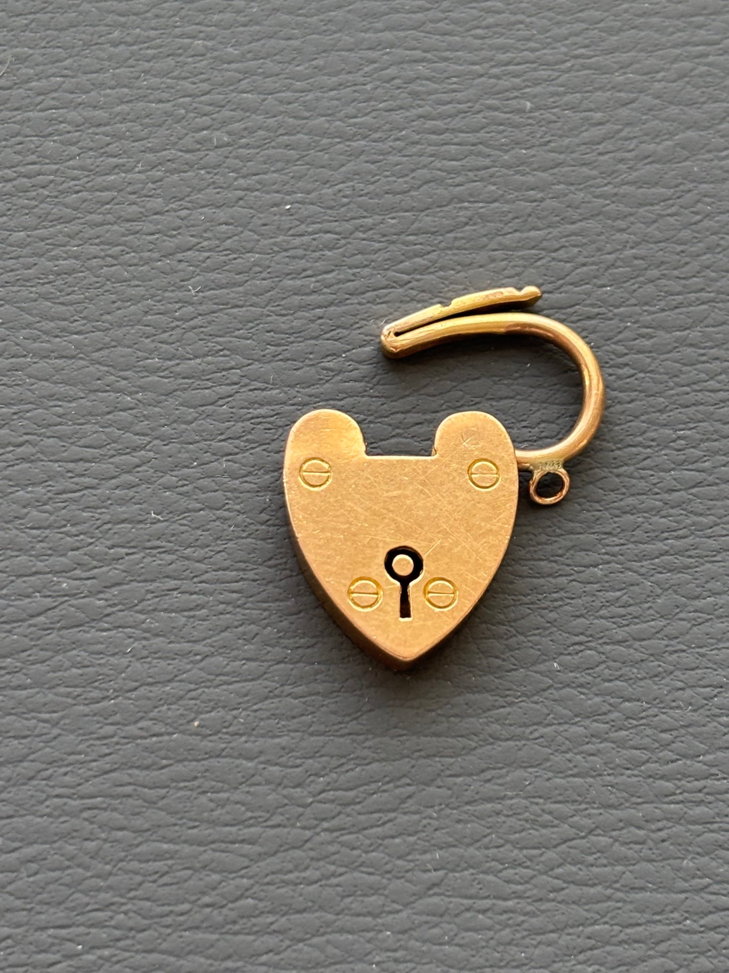 Vintage 9k Gold Heart Padlock Charm