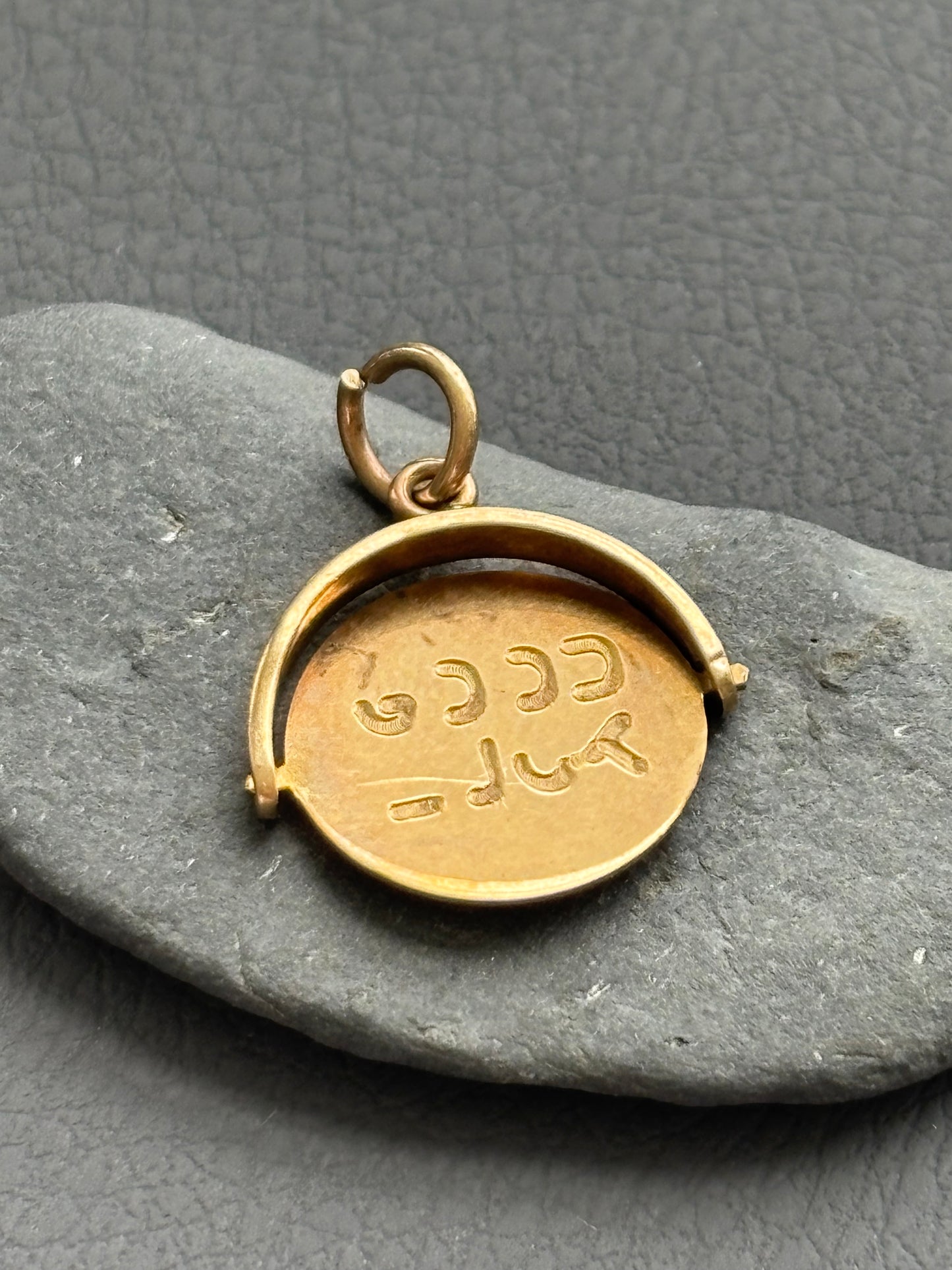 Vintage 9k Gold Good Luck Spinner Charm