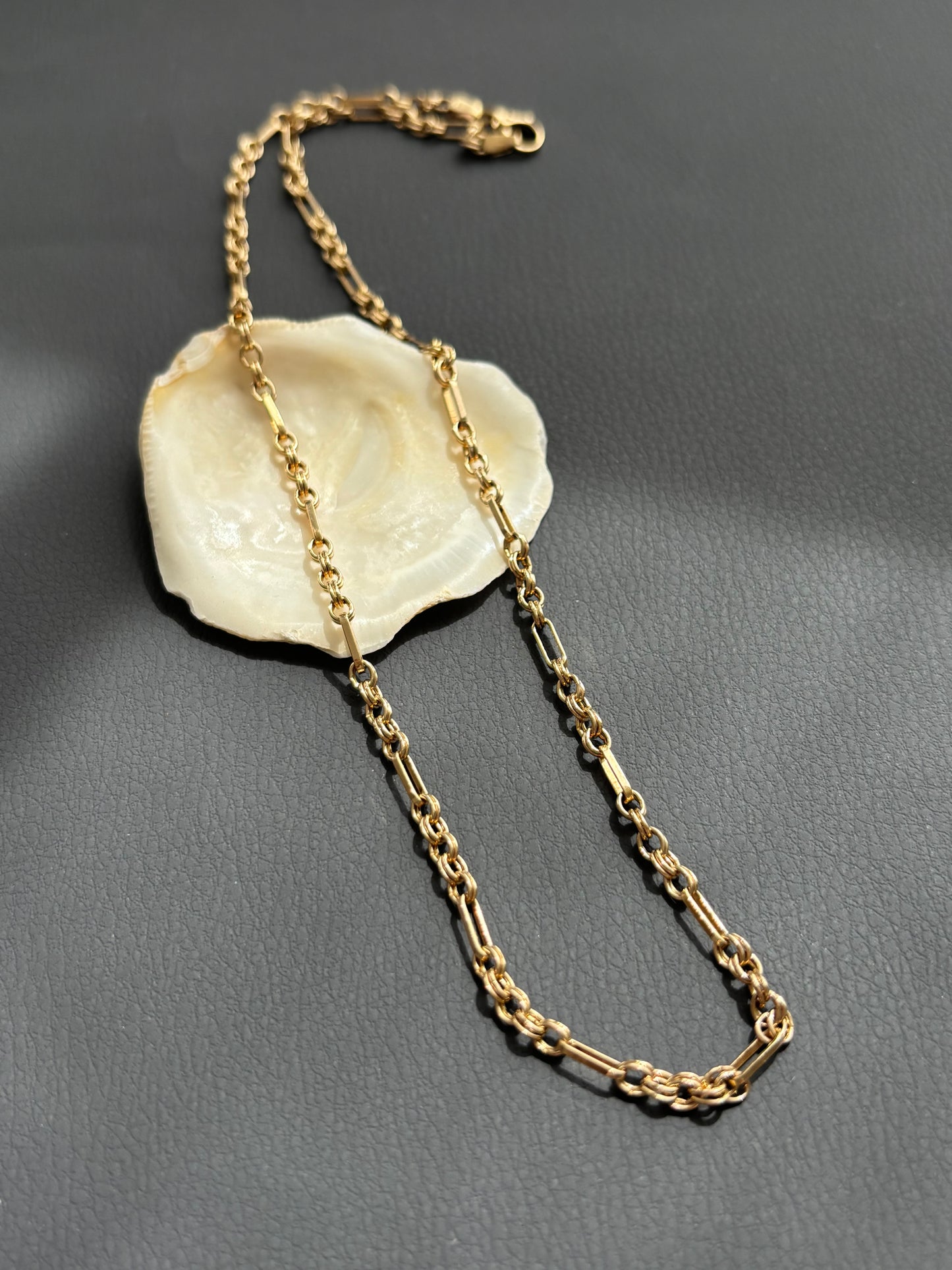 9k Gold Trombone & Rolo Link Chain