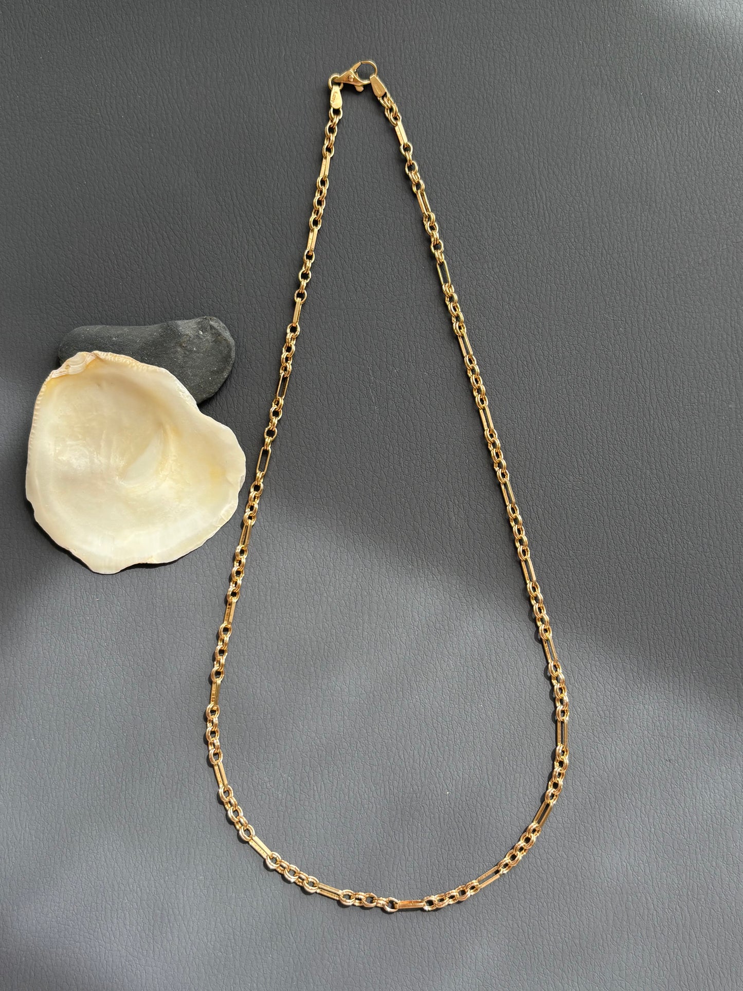 9k Gold Trombone & Rolo Link Chain