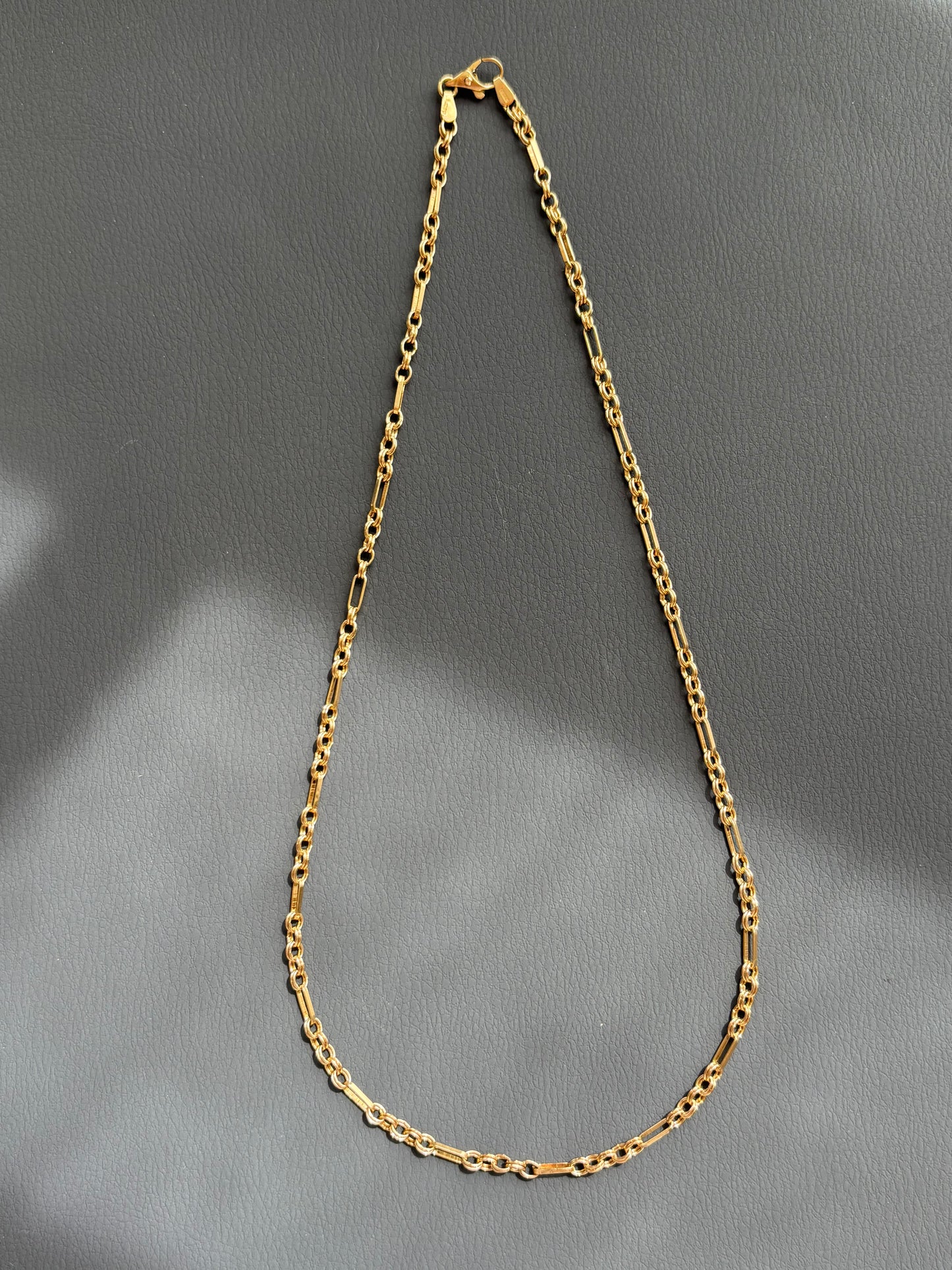 9k Gold Trombone & Rolo Link Chain