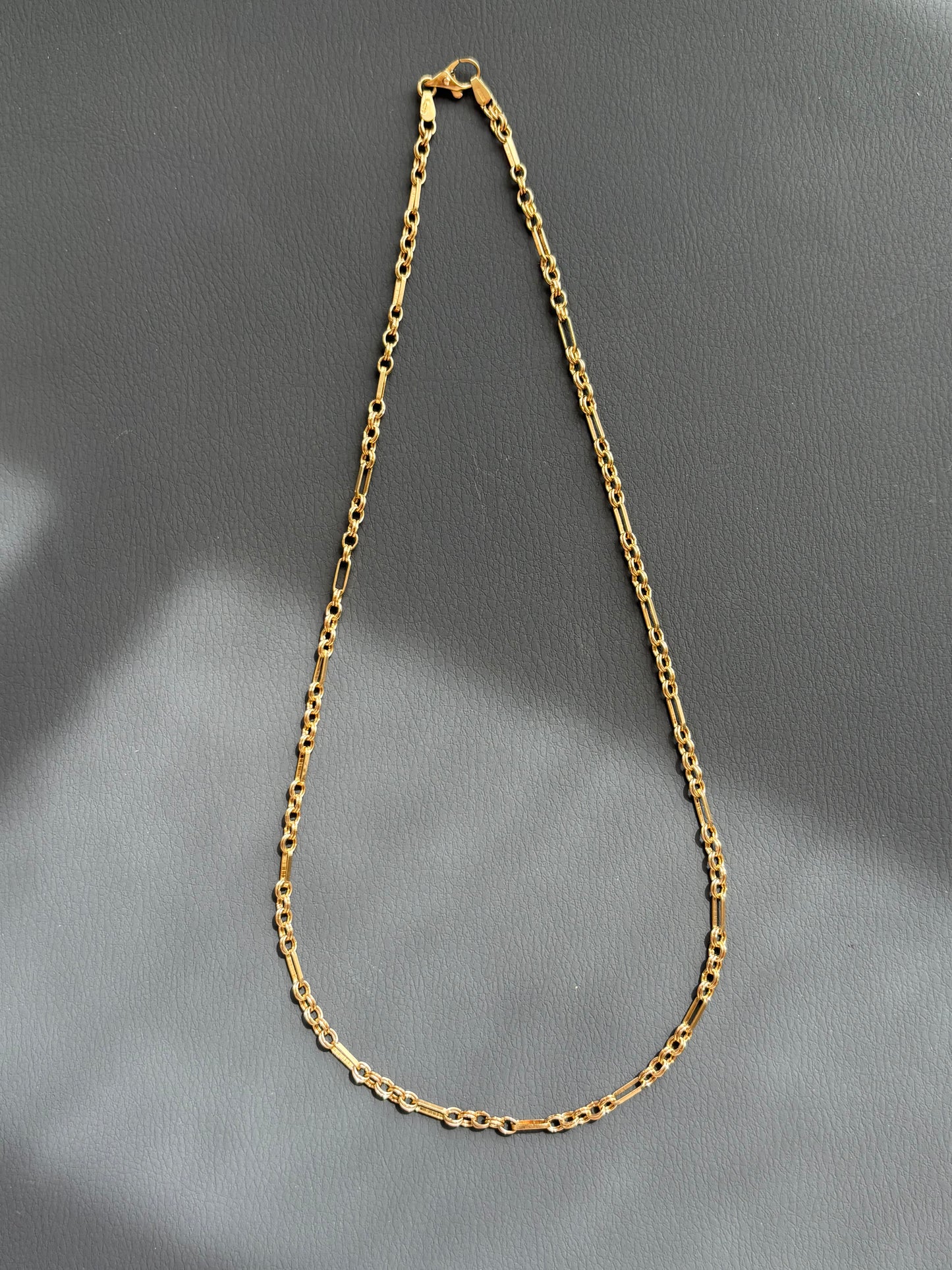9k Gold Trombone & Rolo Link Chain