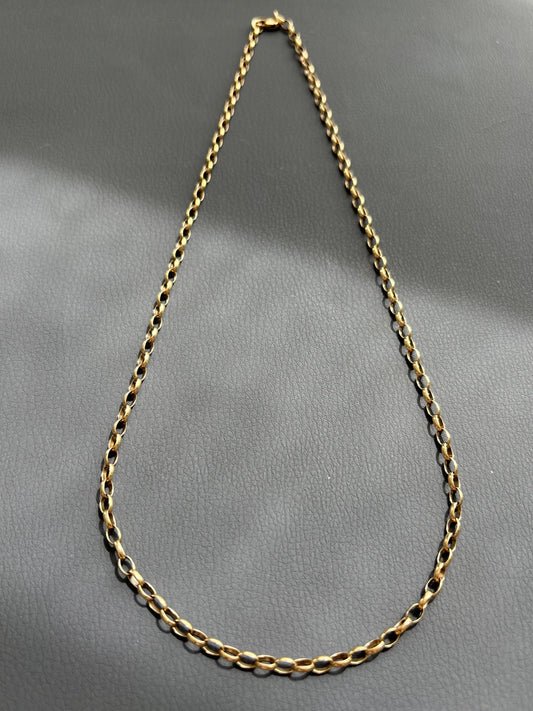 Vintage 9k Gold Rolo / Belcher Chain Necklace