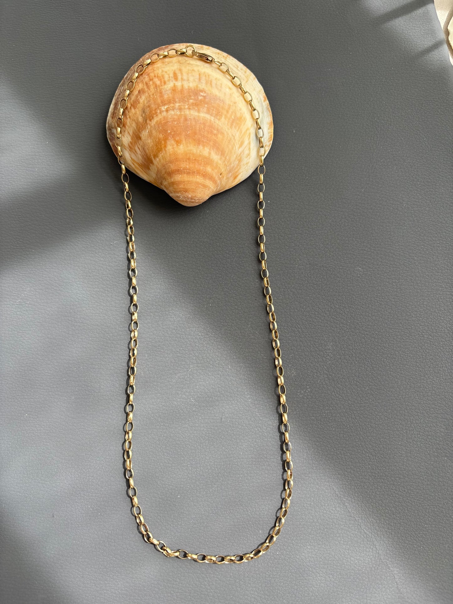 Vintage 9k Gold Rolo / Belcher Chain Necklace