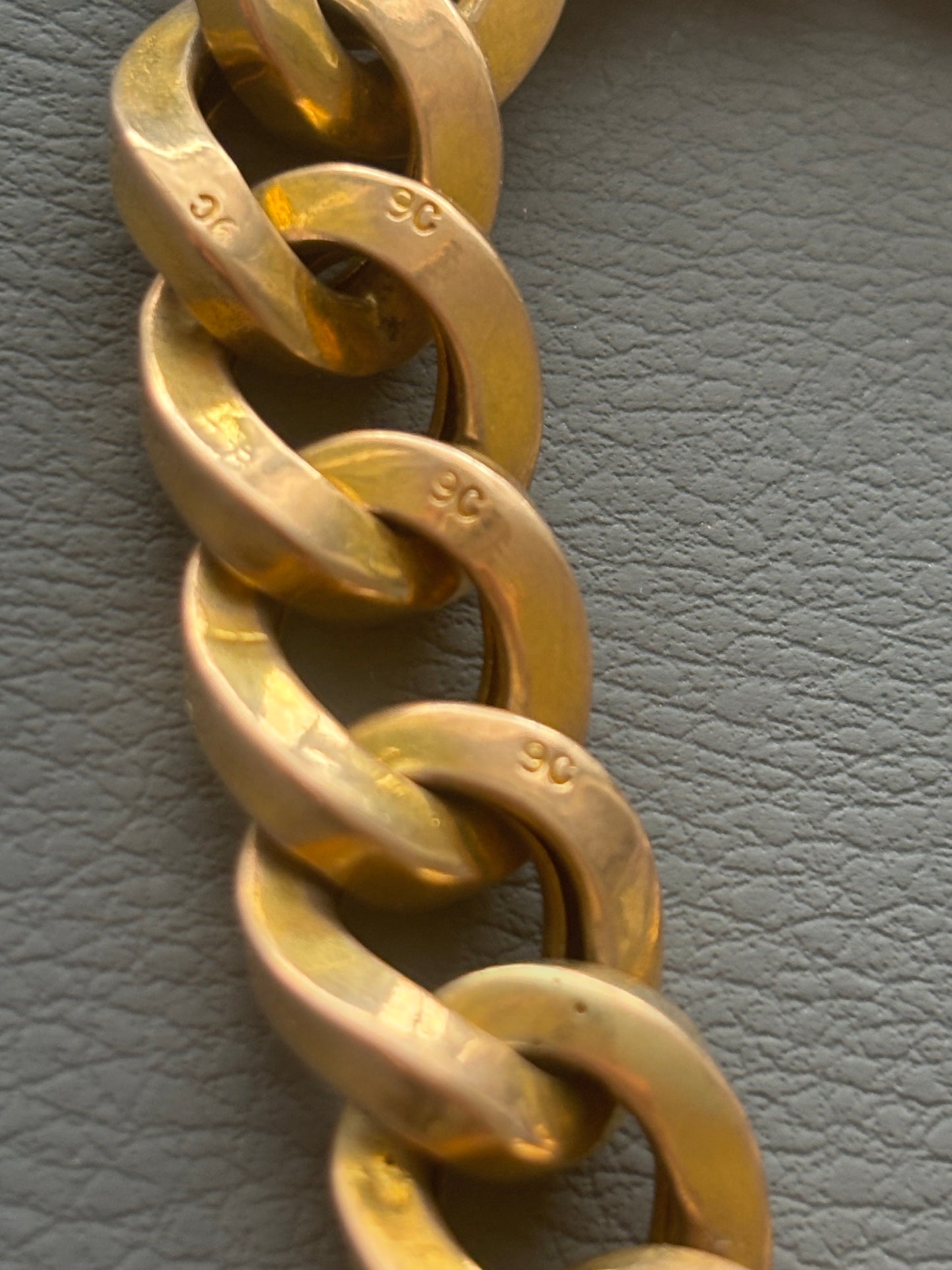 Antique 9k Gold Chunky Curb Bracelet