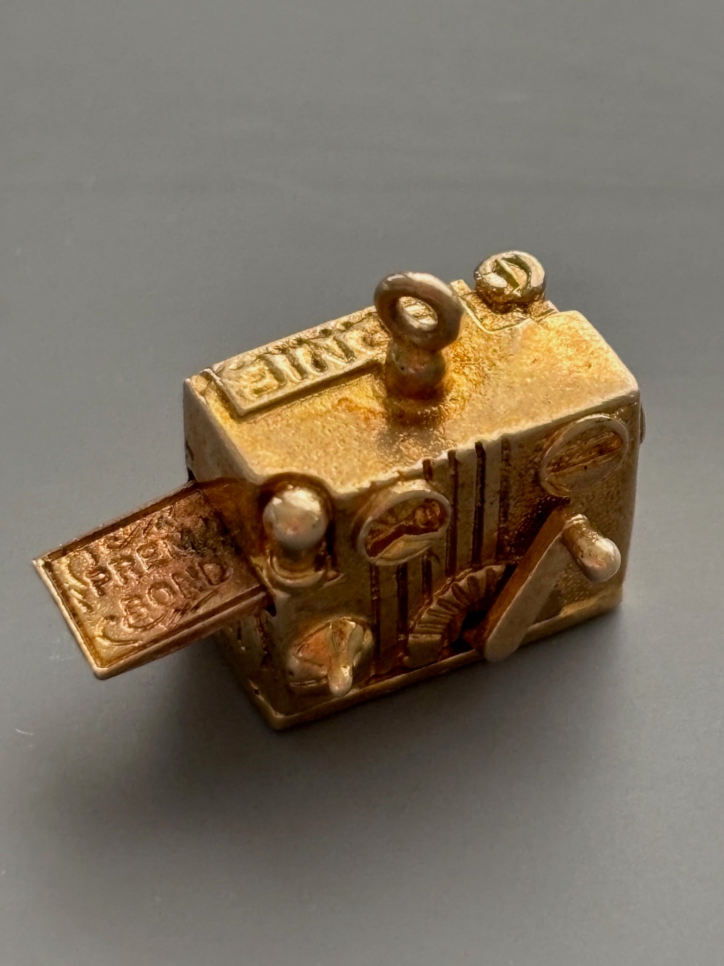 Vintage 9k Gold Movie Camera Charm Pendant