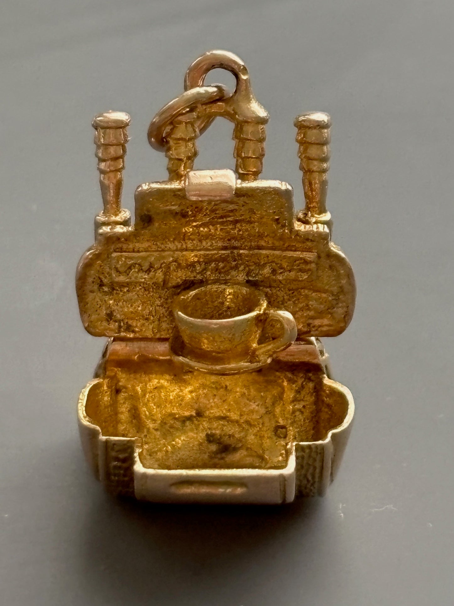 Vintage 9k Gold Espresso Machine Charm / Pendant