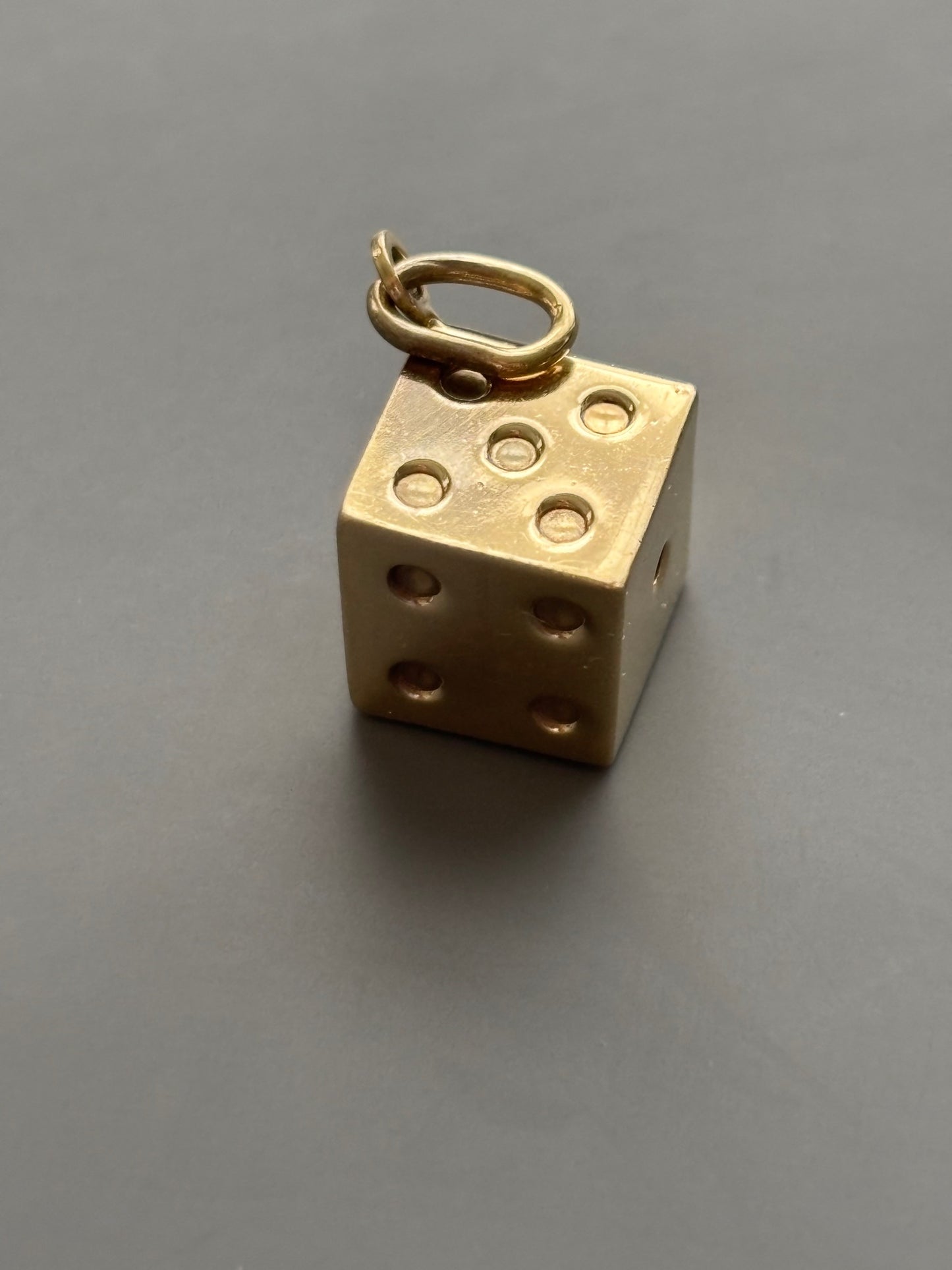 Vintage Italian 9k Gold Lucky Dice Charm / Pendant