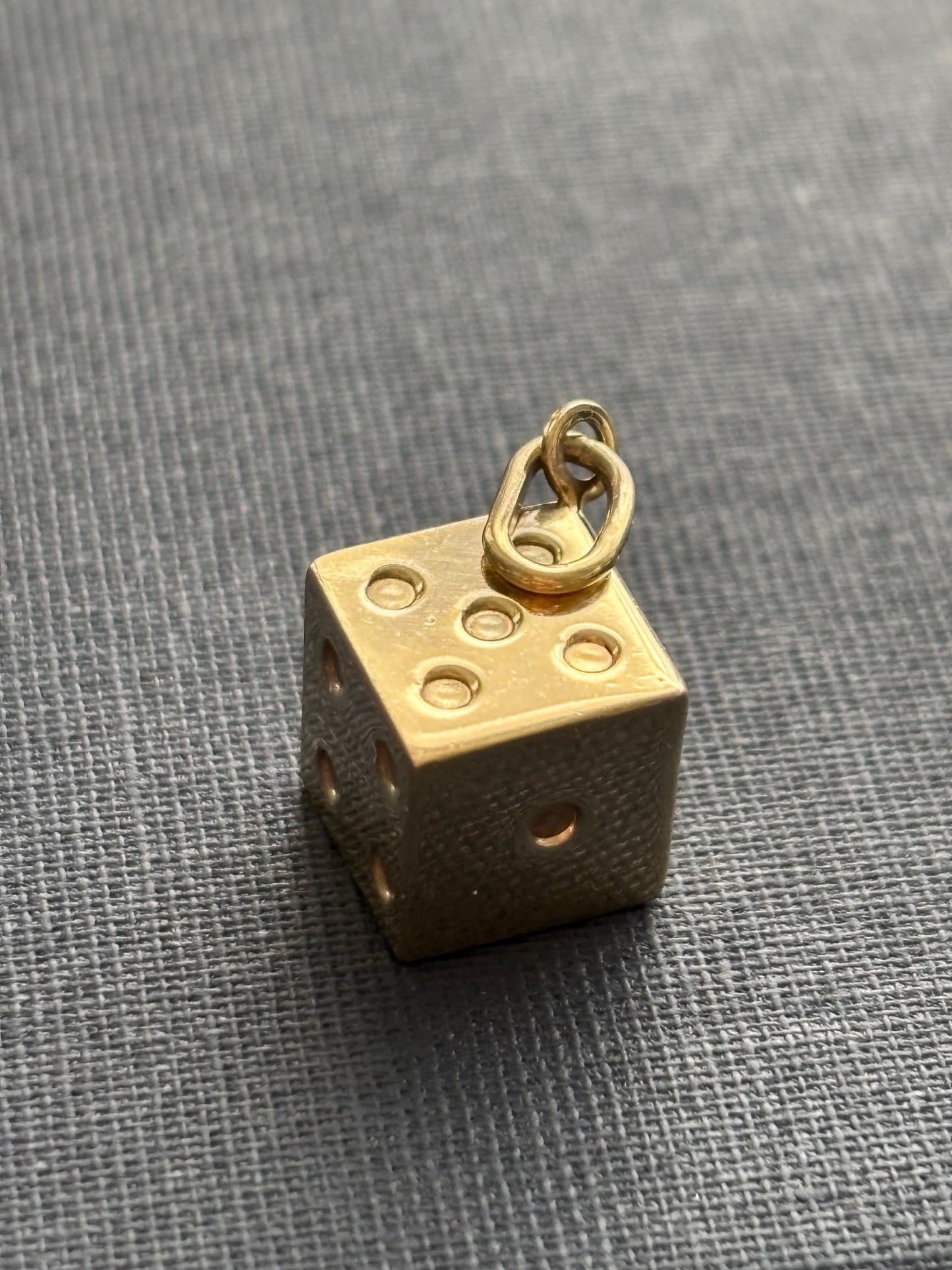 Vintage Italian 9k Gold Lucky Dice Charm / Pendant