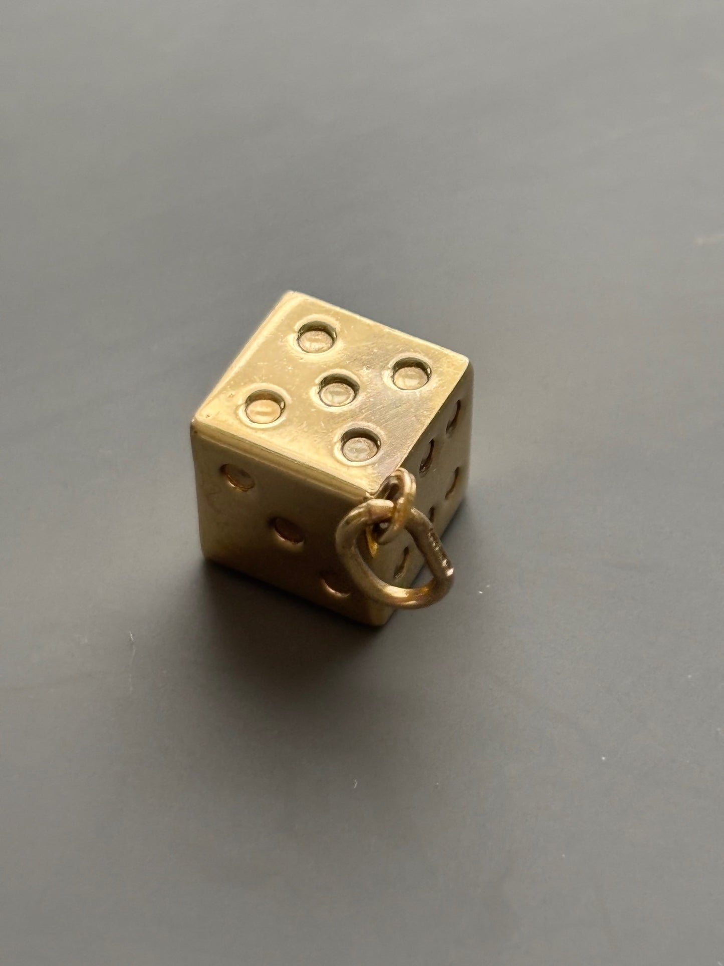 Vintage Italian 9k Gold Lucky Dice Charm / Pendant