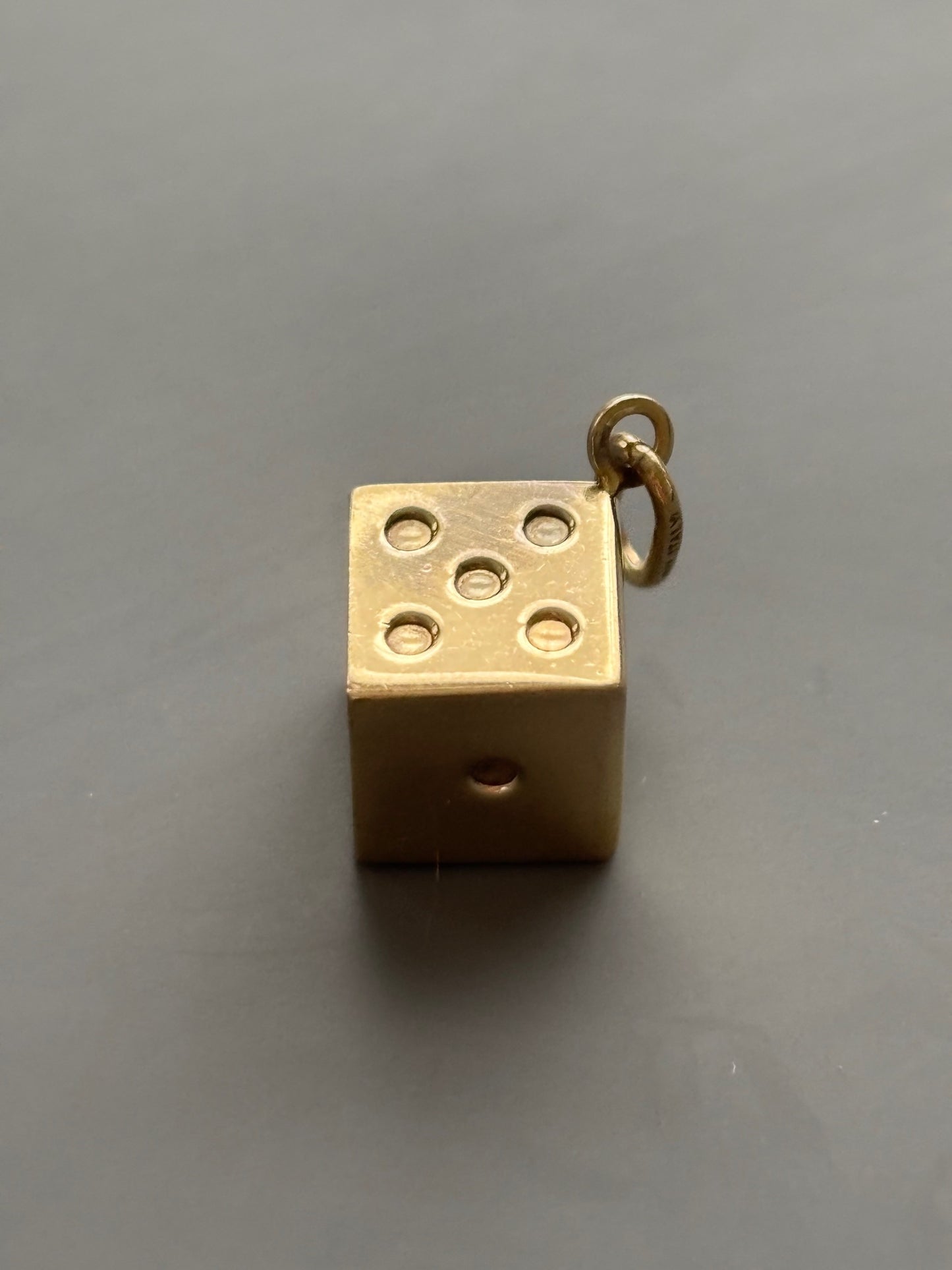 Vintage Italian 9k Gold Lucky Dice Charm / Pendant
