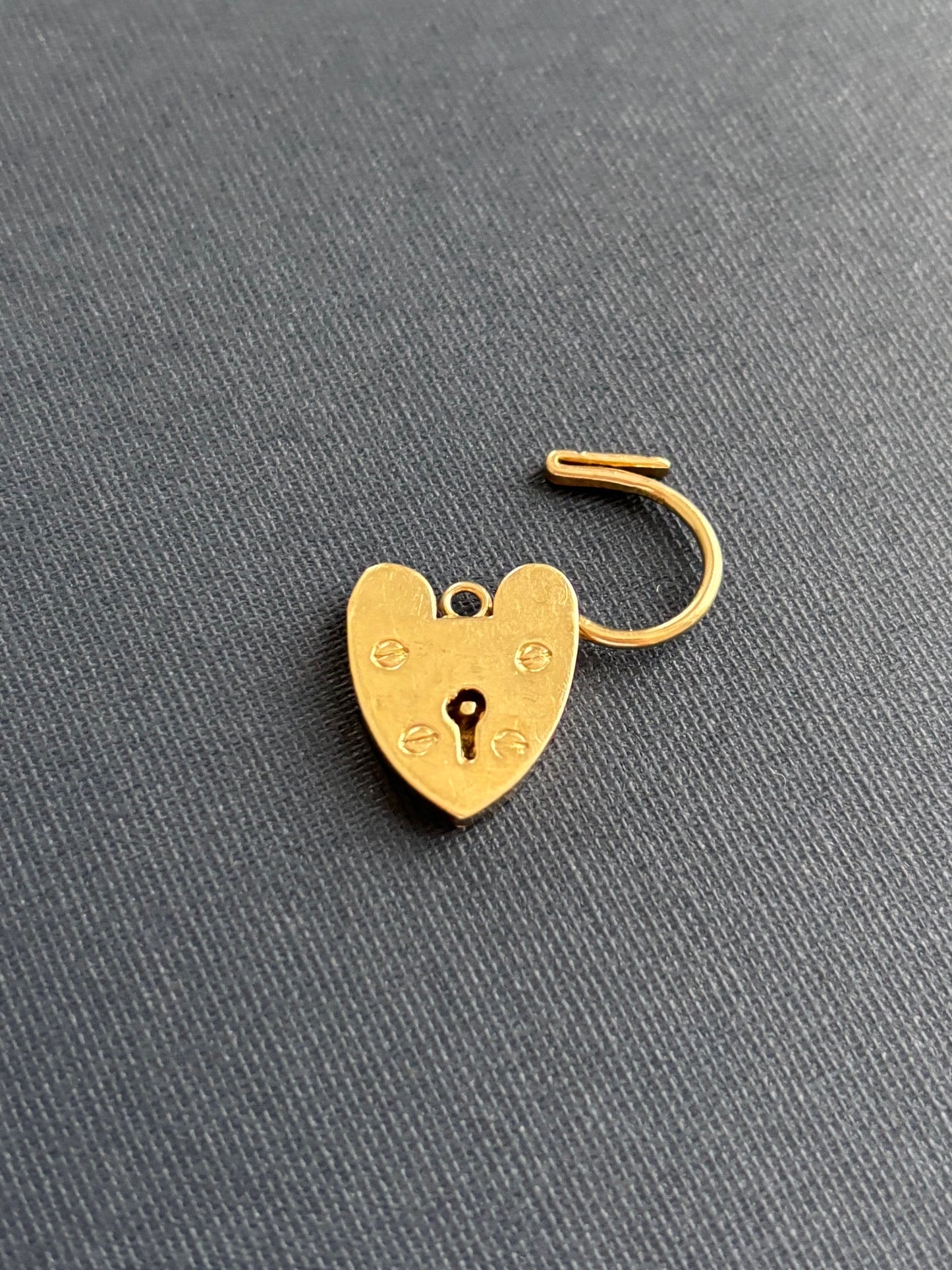 Vintage 9k Gold Large Heart Lock / Padlock Pendant