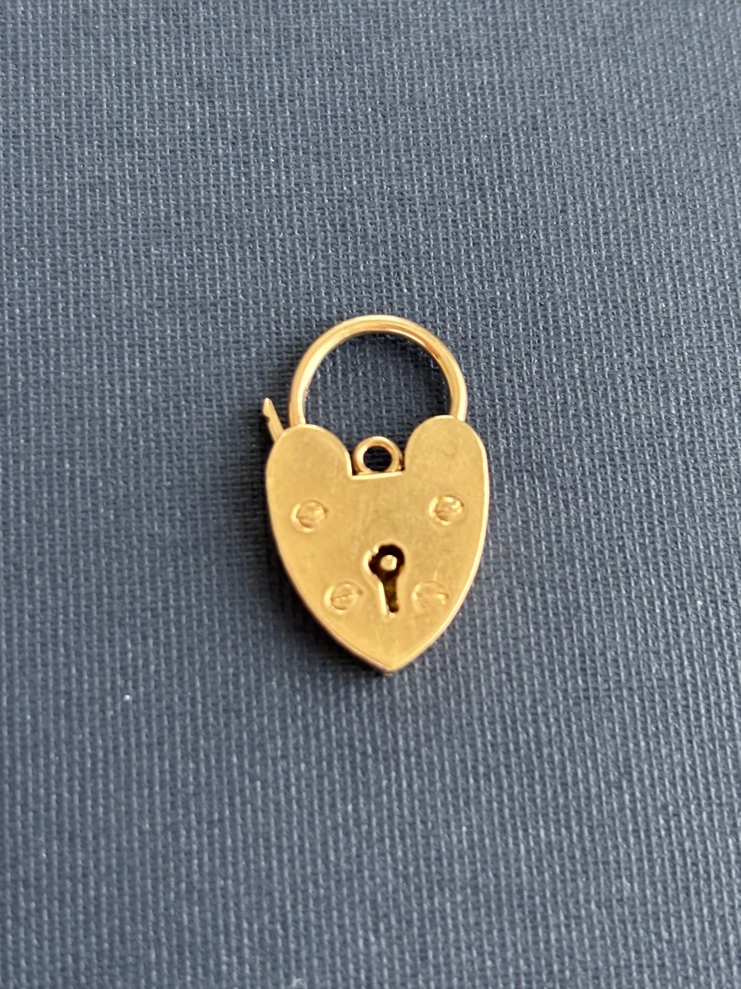 Vintage 9k Gold Large Heart Lock / Padlock Pendant