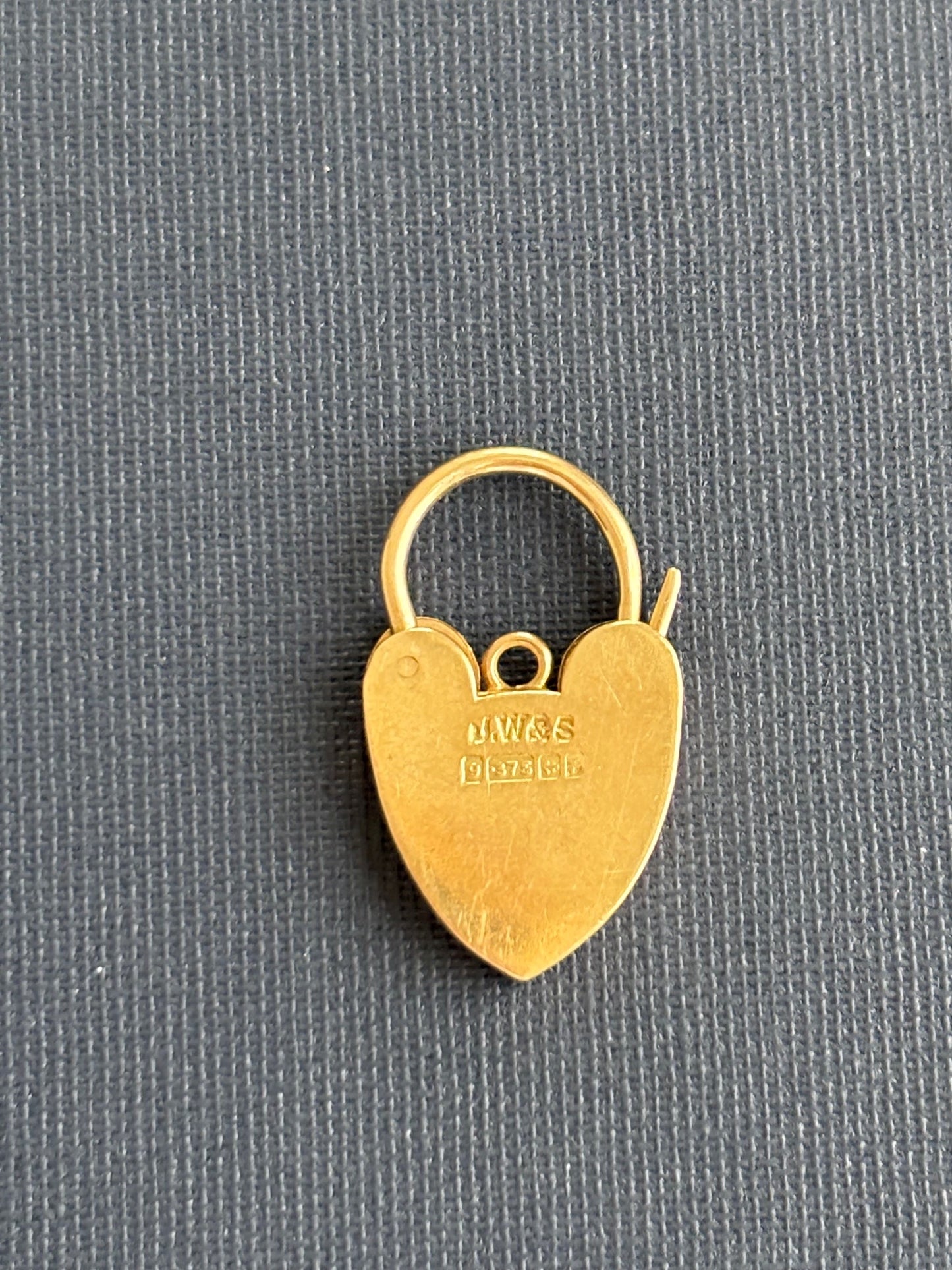 Vintage 9k Gold Large Heart Lock / Padlock Pendant