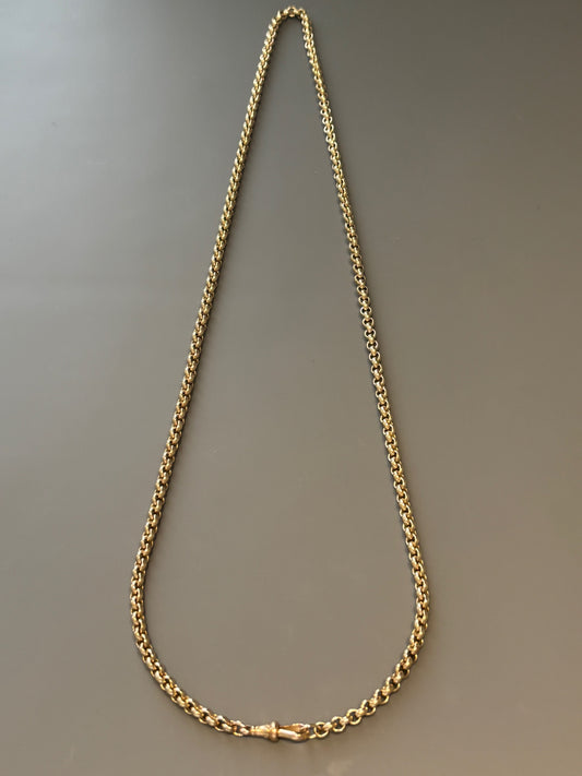 Antique 9k Gold Rolo / Belcher Chain w/ Dog Clip Closure